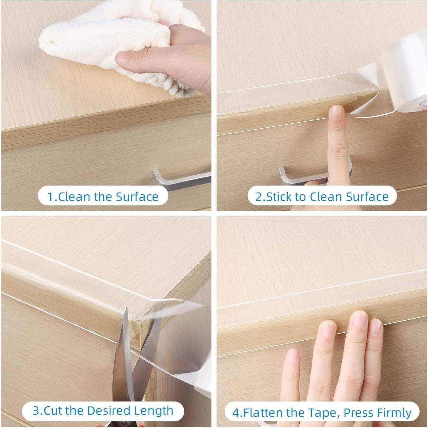 Cinta Protectora de Bordes MILEQEE 2cm x 5m Transparente