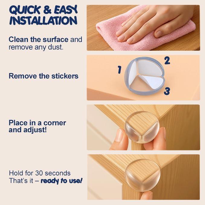 Protectores de Esquinas Transparentes Elite - Silicona 12 Piezas