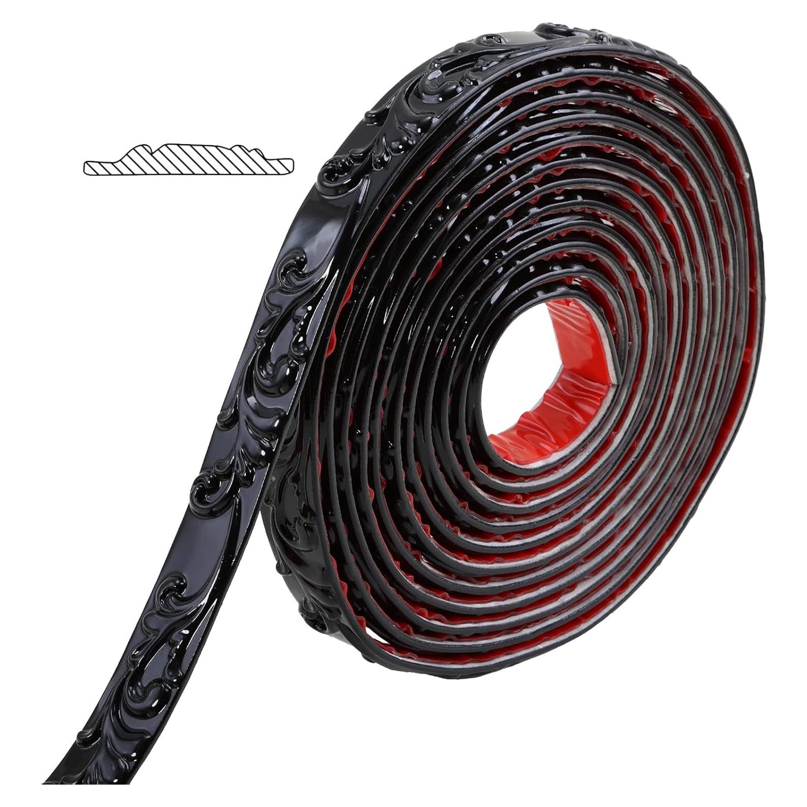Moldura Flexible Autoadhesiva Gaahing 5m x 2.54cm Negra