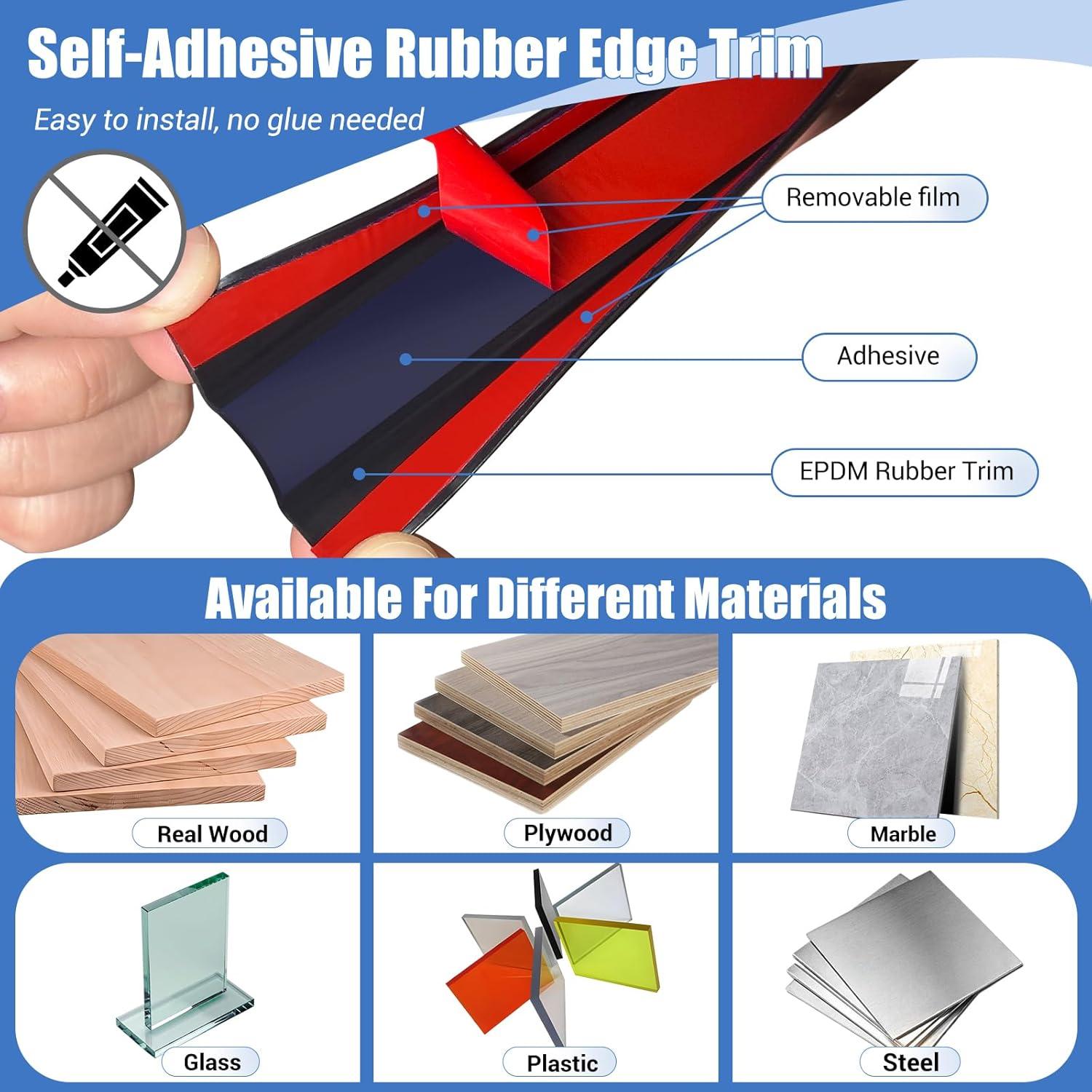 Protector de Bisel de Goma Protalwell 1.5" (38mm) 10Ft Negro