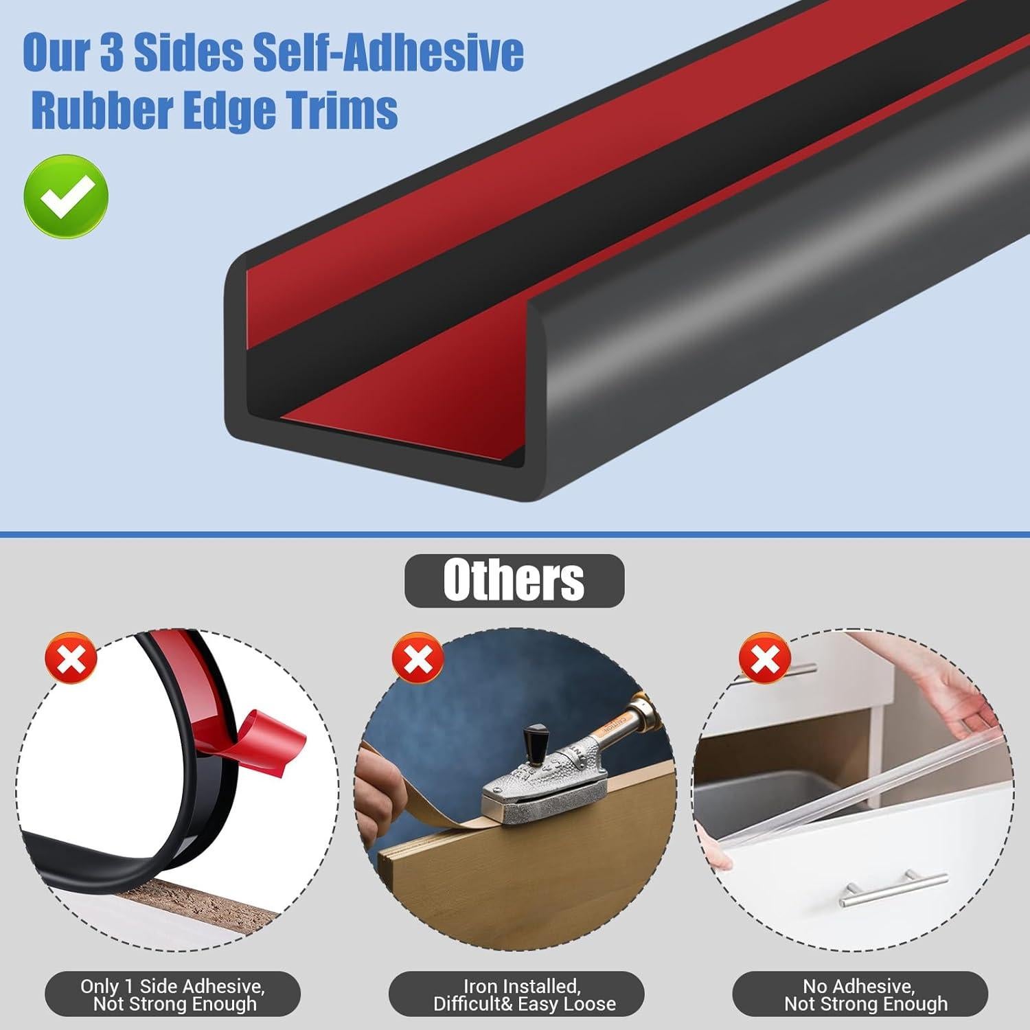 Protector de Bisel de Goma Protalwell 1.5" (38mm) 10Ft Negro