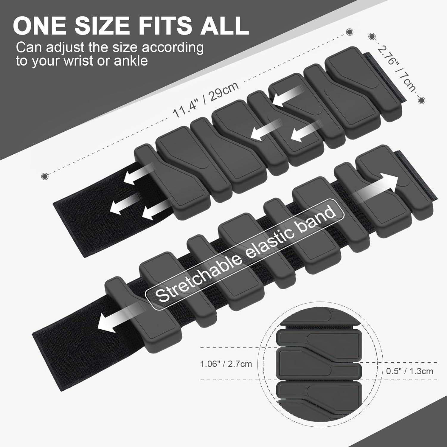 ADLIFE Adjustable Wrist Ankle Weights for Women Men Kids, 2 Lbs Wearable Arm Leg Weights Set of 2(1 Lb Each), Weighted Wristbands Exercise Weights for Walking Running Pilates Yoga Home Gym Workout