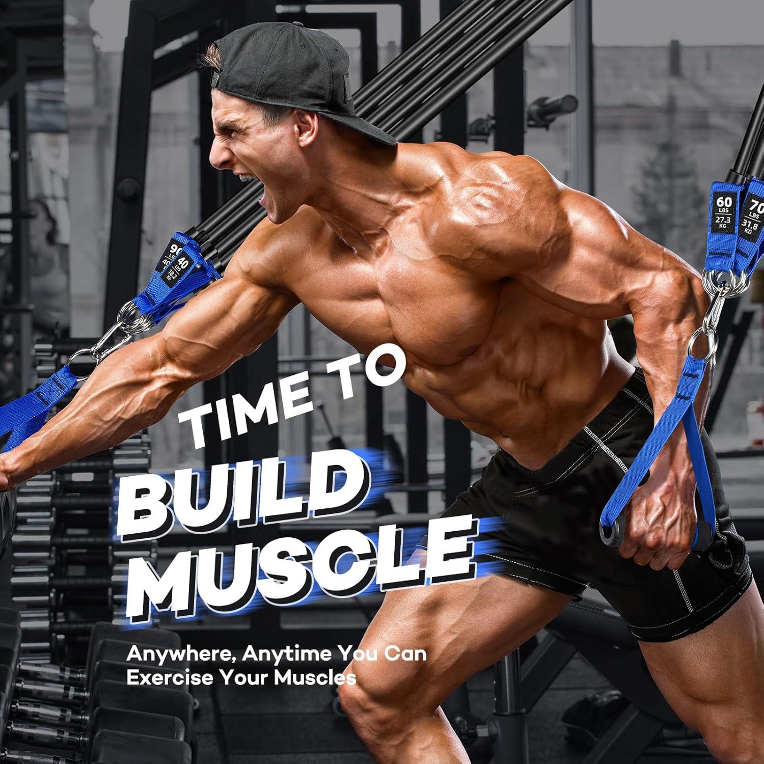 Bandas de Resistencia NITEEN 310lbs Ajustables para Entrenamiento