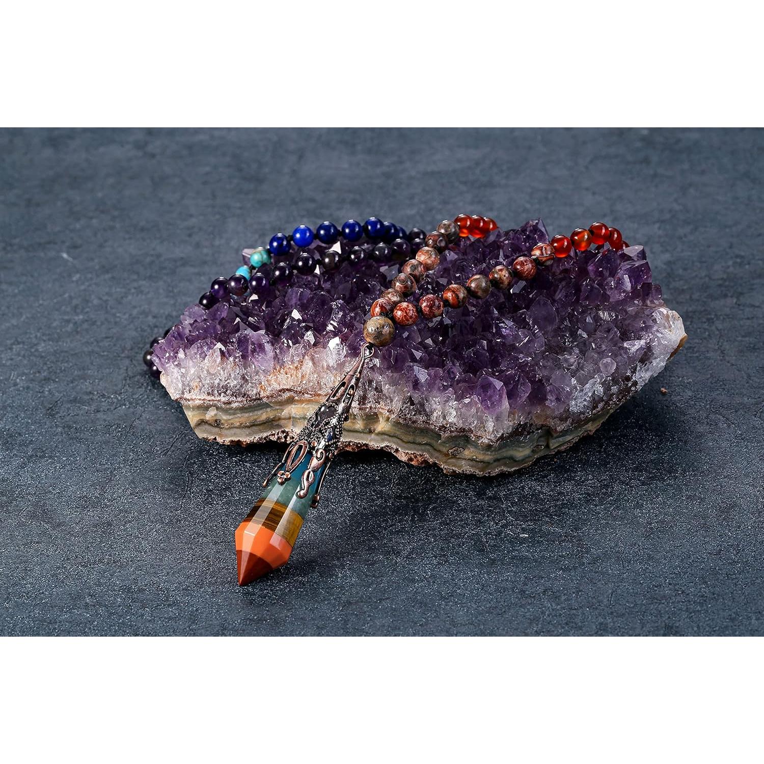 Collar Mala 108 Cuentas Chakra Jovivi con Colgante Reiki