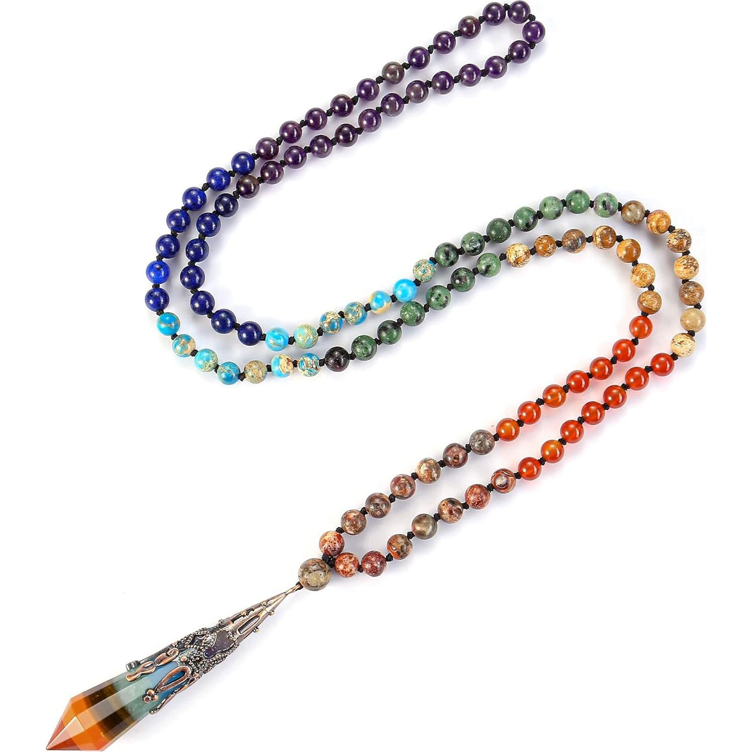 Collar Mala 108 Cuentas Chakra Jovivi con Colgante Reiki
