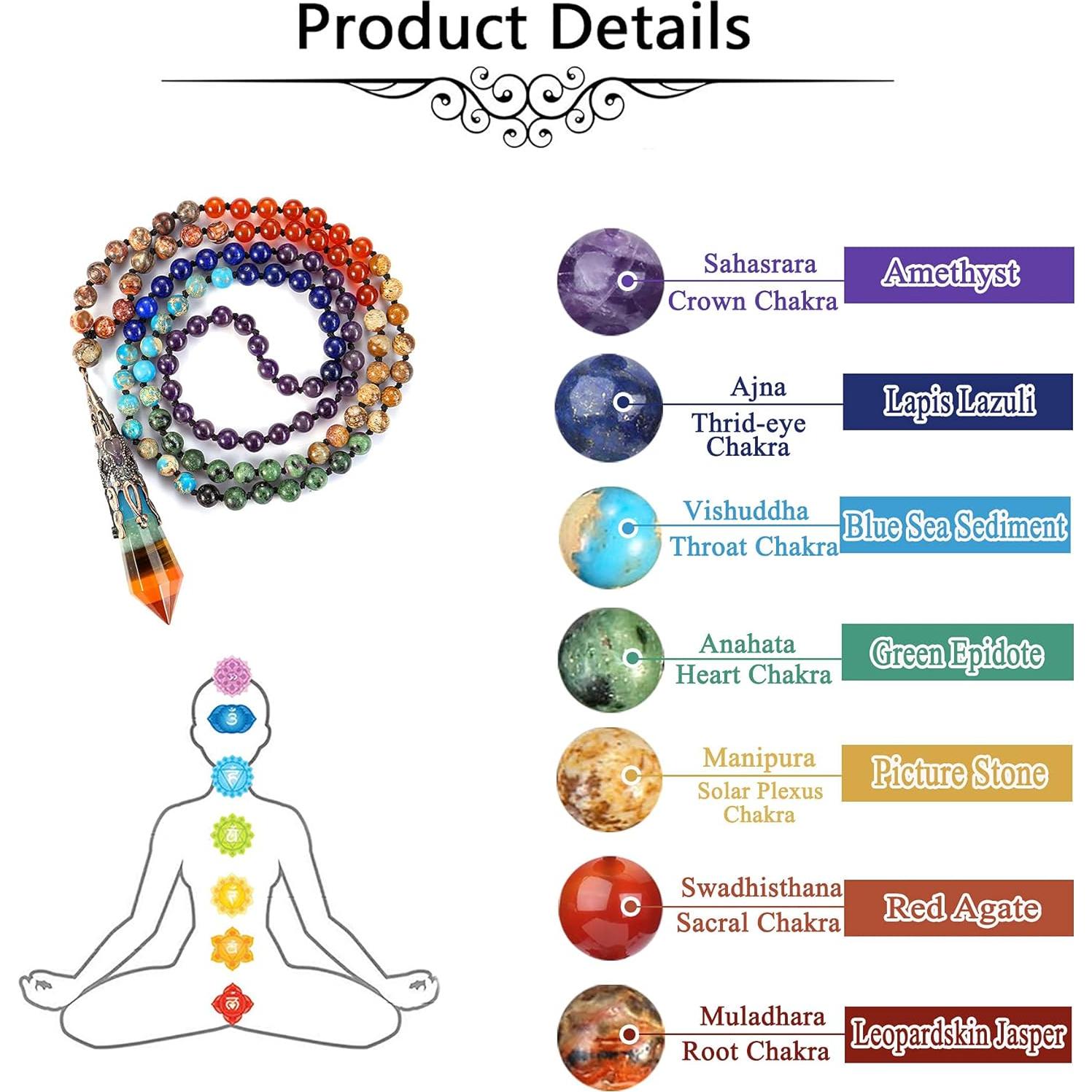 Collar Mala 108 Cuentas Chakra Jovivi con Colgante Reiki