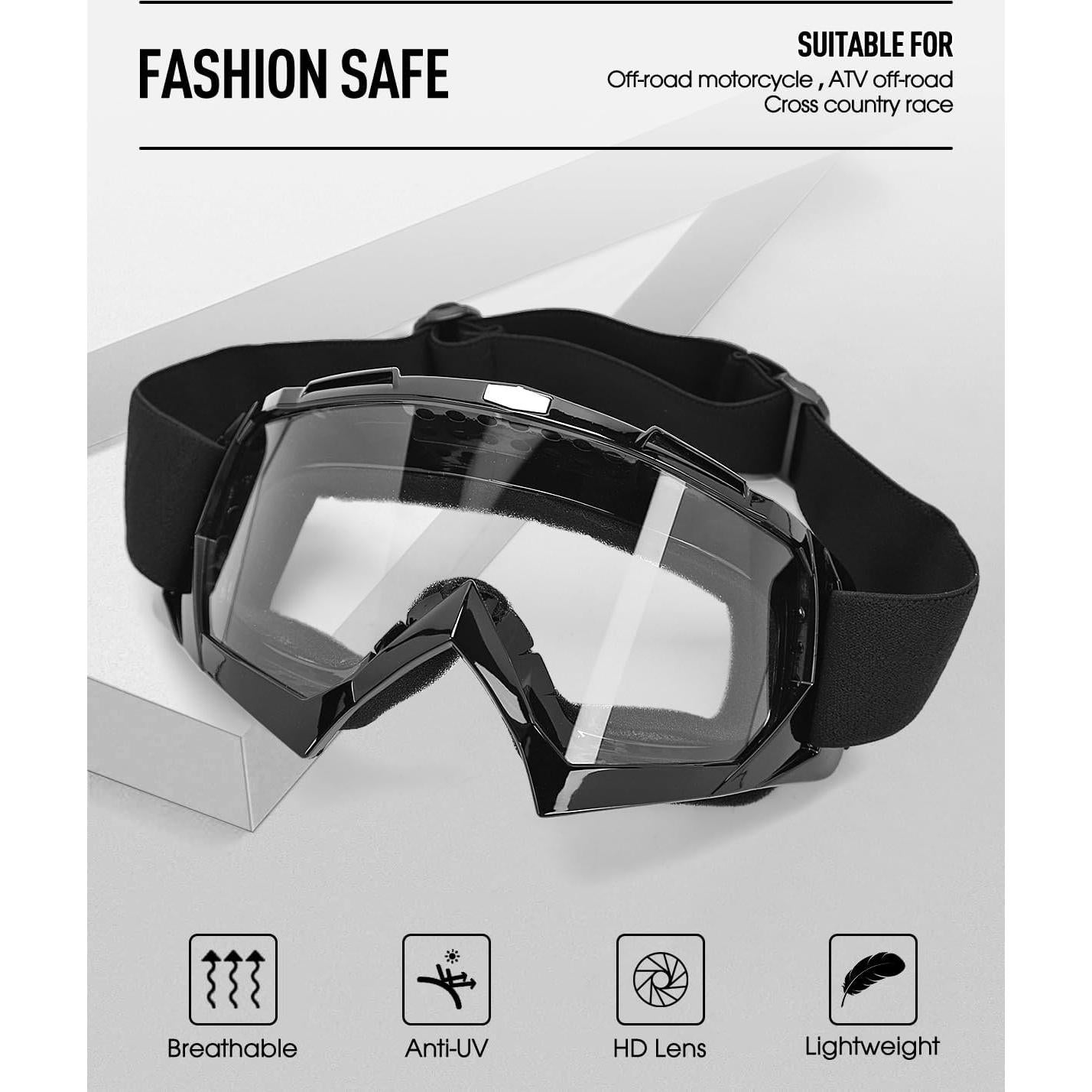 Gafas de Motocross Beyisi con Lentes UV400 y Ajuste Cómodo