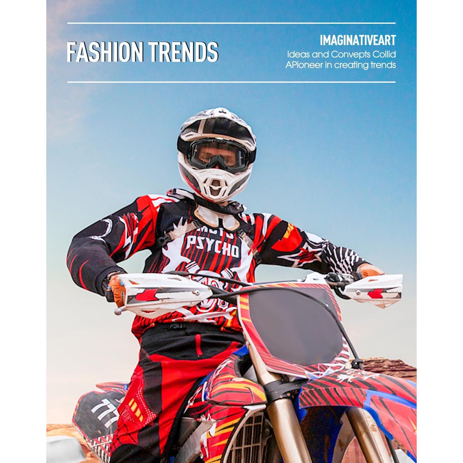 Gafas de Motocross Beyisi con Lentes UV400 y Ajuste Cómodo