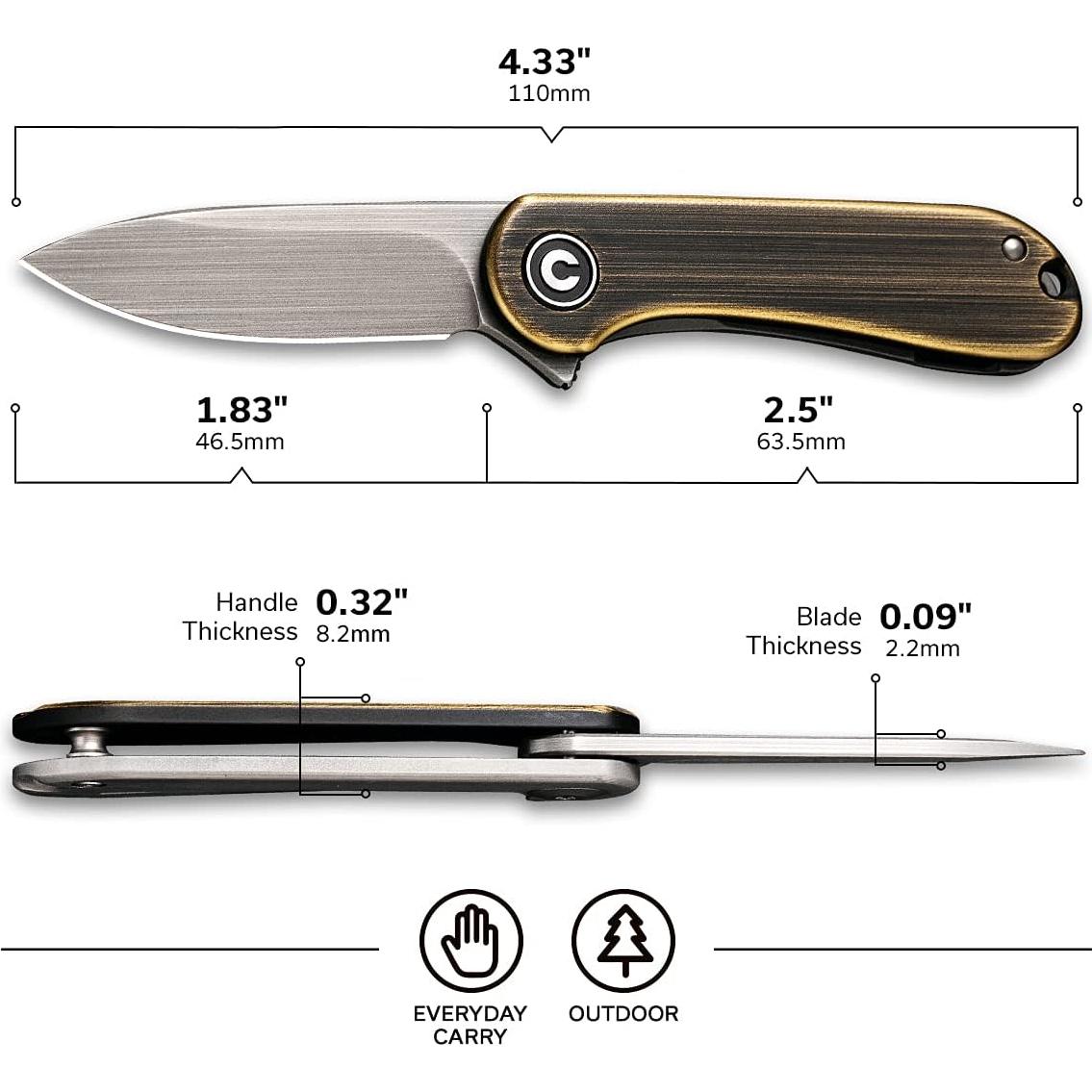 Cuchillo Plegable CIVIVI Mini Elementum 14C28N 4.65 cm