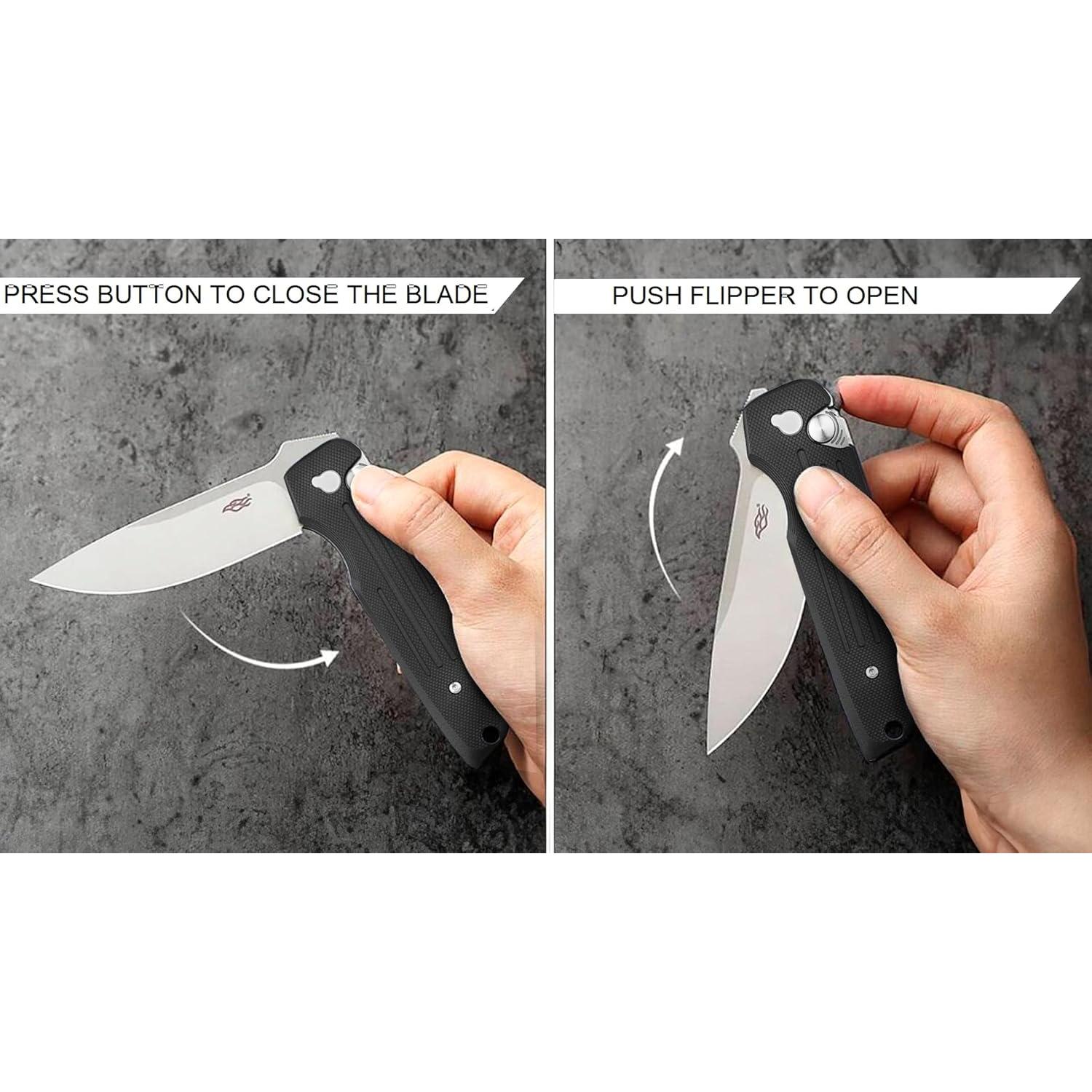 Cuchillo Plegable Firebird FH926-BK Acero D2 Mango G10 Negro