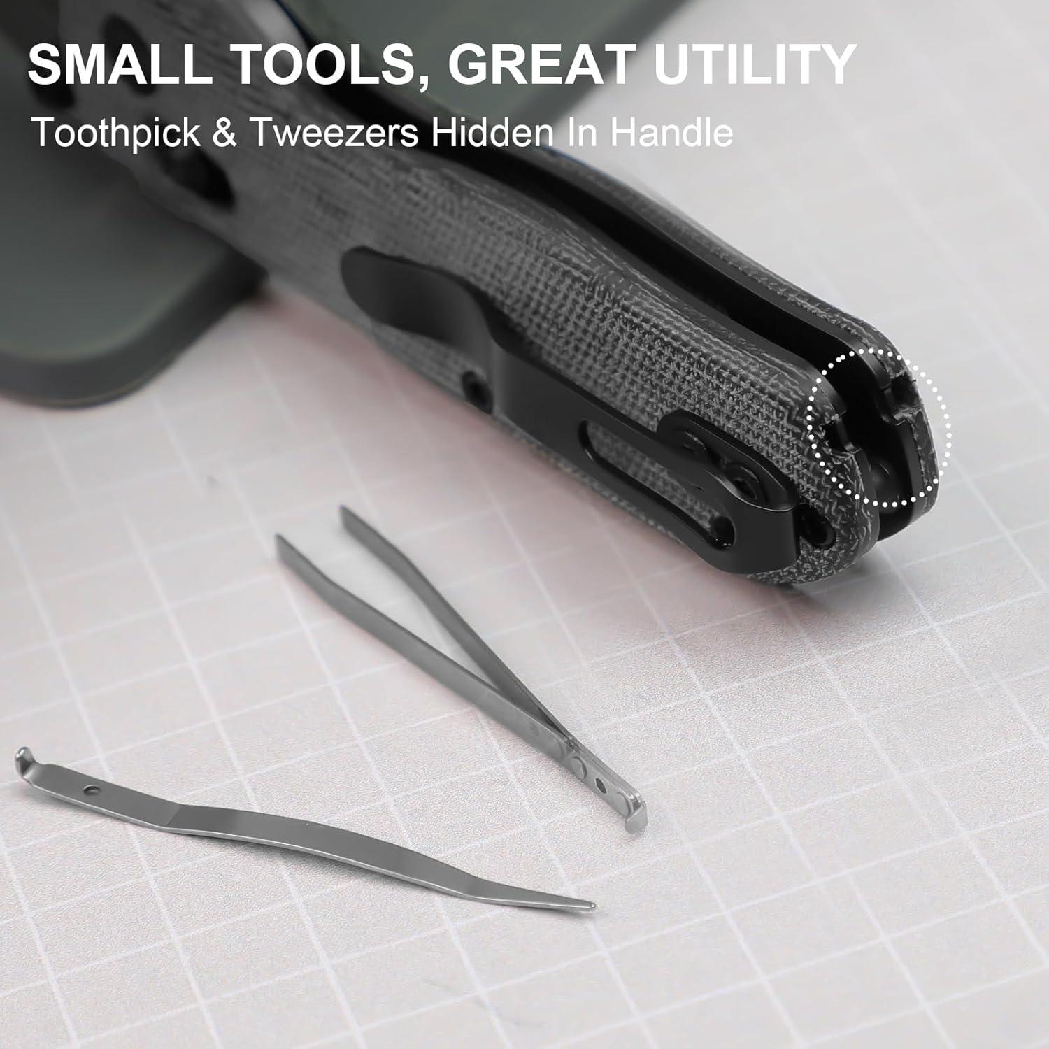 Cuchillo Utility Plegable Kizer Drop Bear Micarta Negro EDC