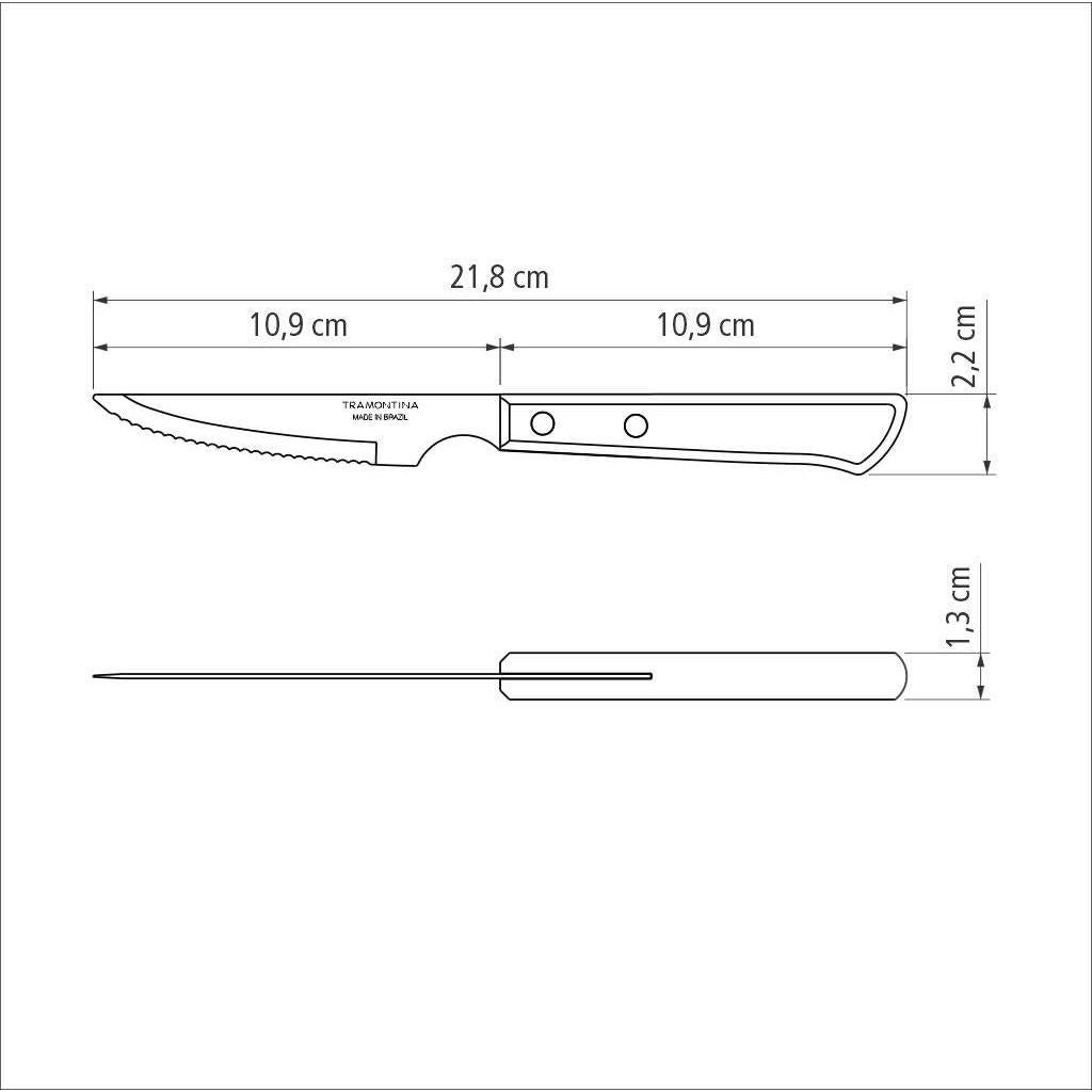 Cuchillo de Steak Largo Tramontina 7.5cm Acero Inoxidable