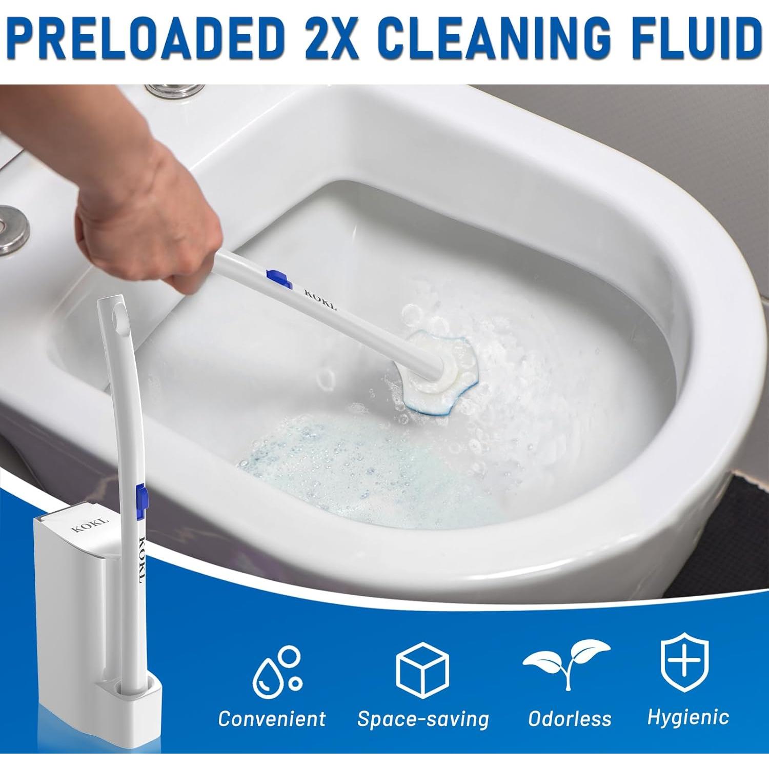 Cepillo de Inodoro Desechable KOKL con 50 Recargas y Caddy