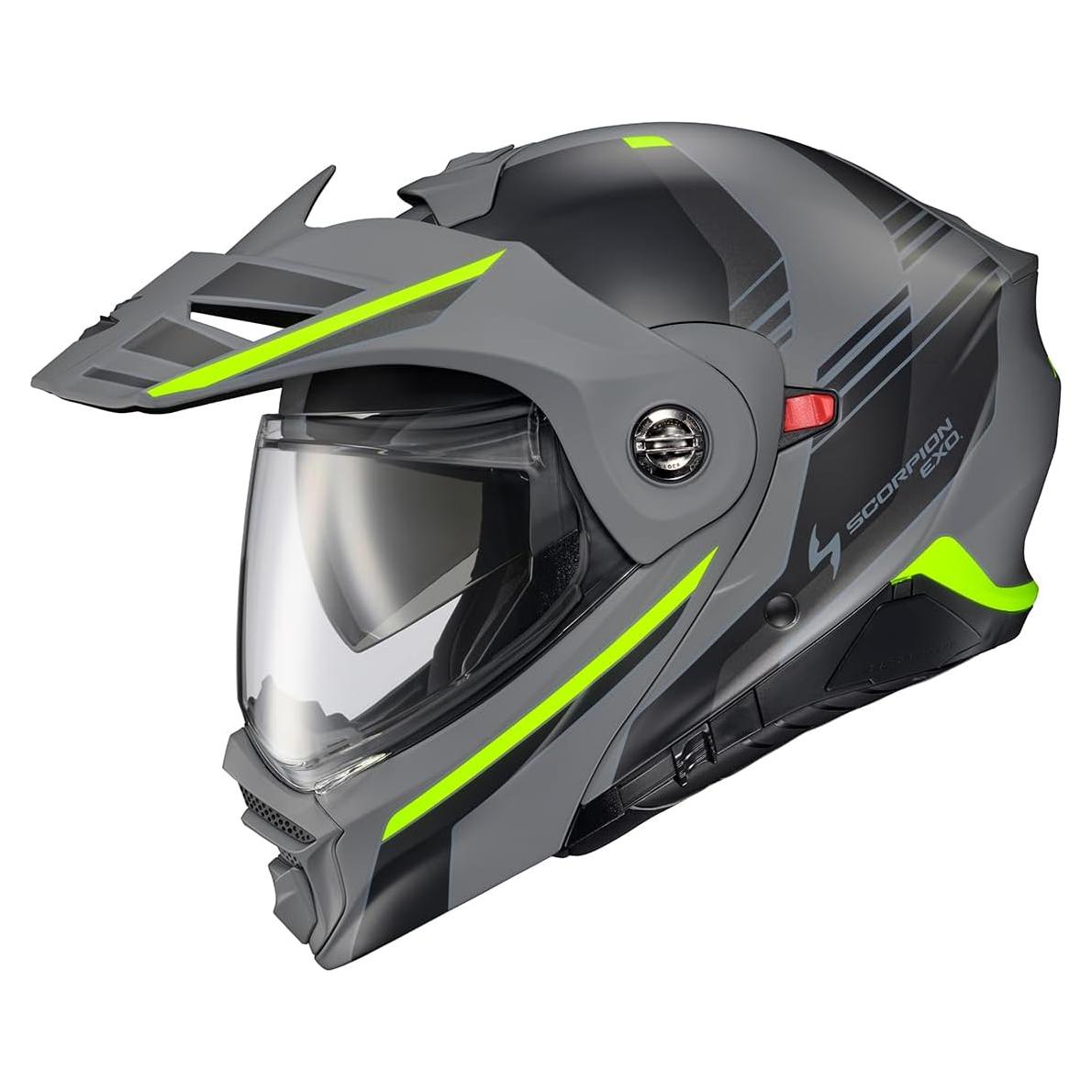 Casco Modular ScorpionEXO AT960 Aventura Gris/Hi-Viz Pequeño