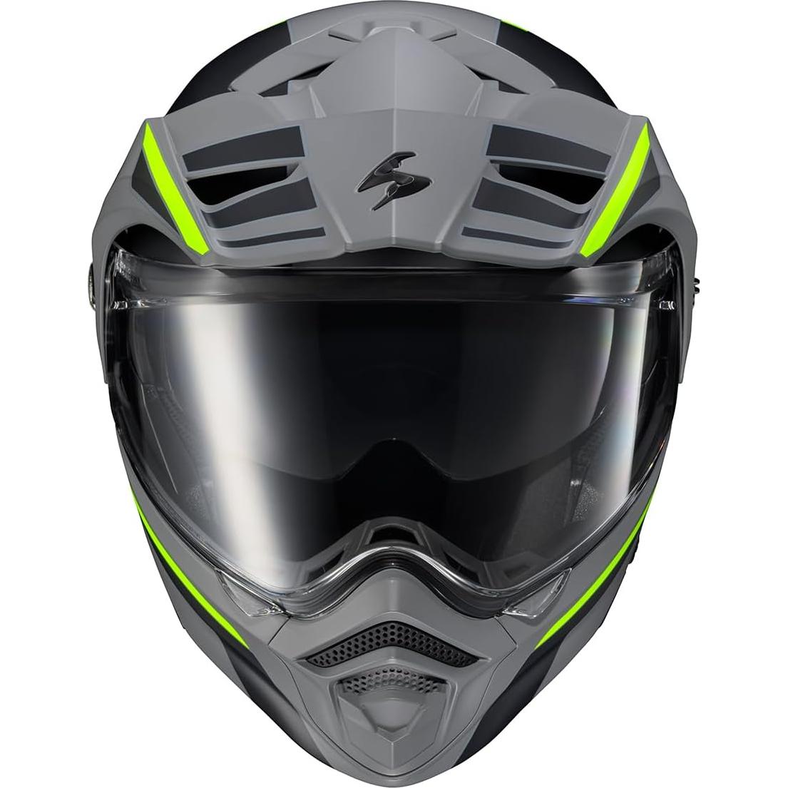 Casco Modular ScorpionEXO AT960 Aventura Gris/Hi-Viz Pequeño