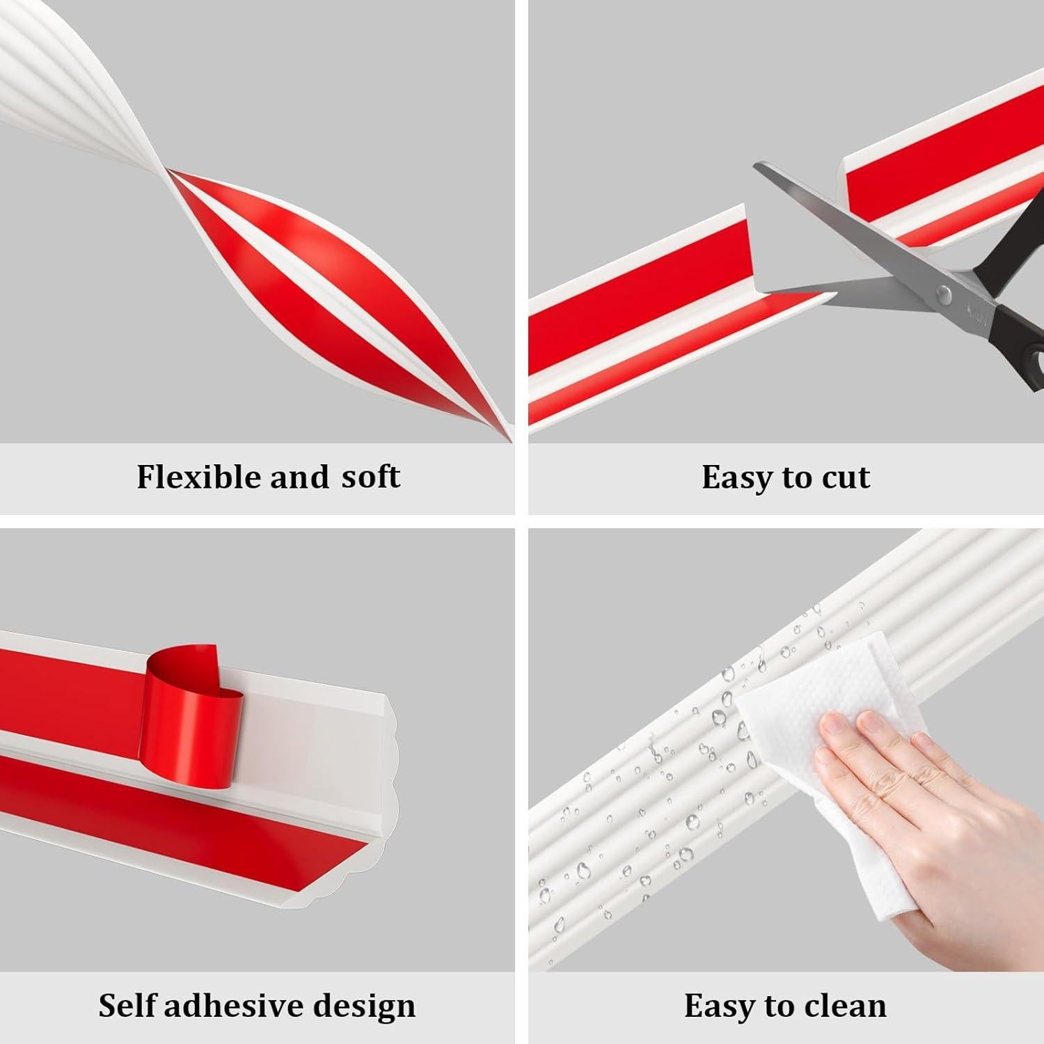 Protector de esquina Duzzy 3.2m autoadhesivo blanco TPE