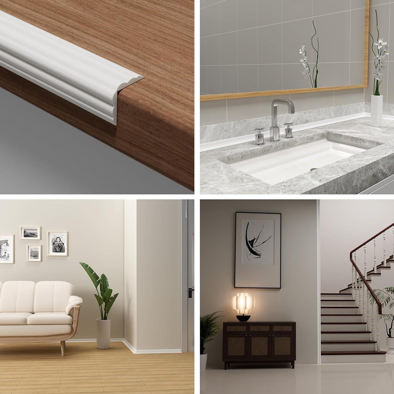 Protector de esquina Duzzy 3.2m autoadhesivo blanco TPE