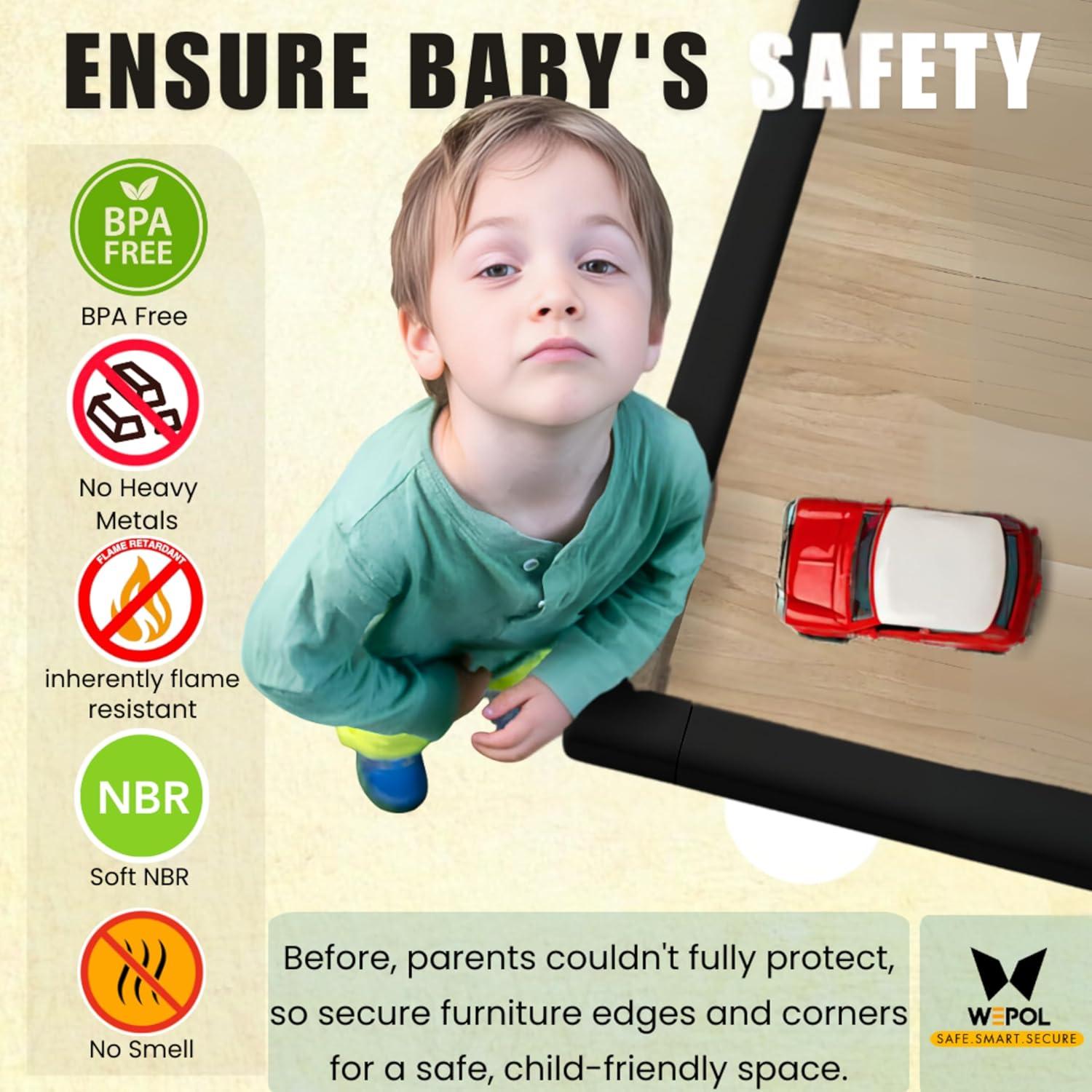 Protector de Bordes y Esquinas WEPOL para Bebés - 5.49m Negro