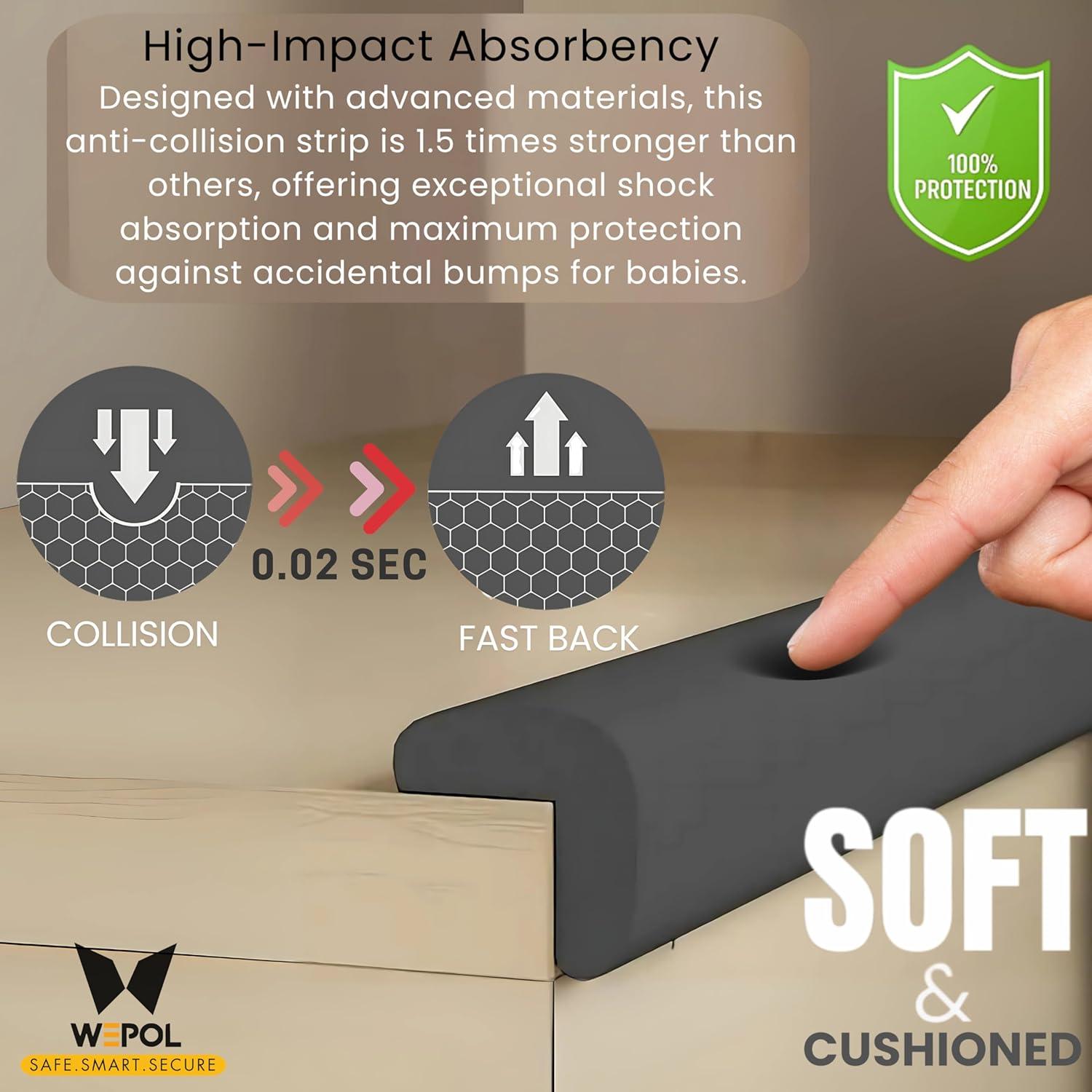 Protector de Bordes y Esquinas WEPOL para Bebés - 5.49m Negro