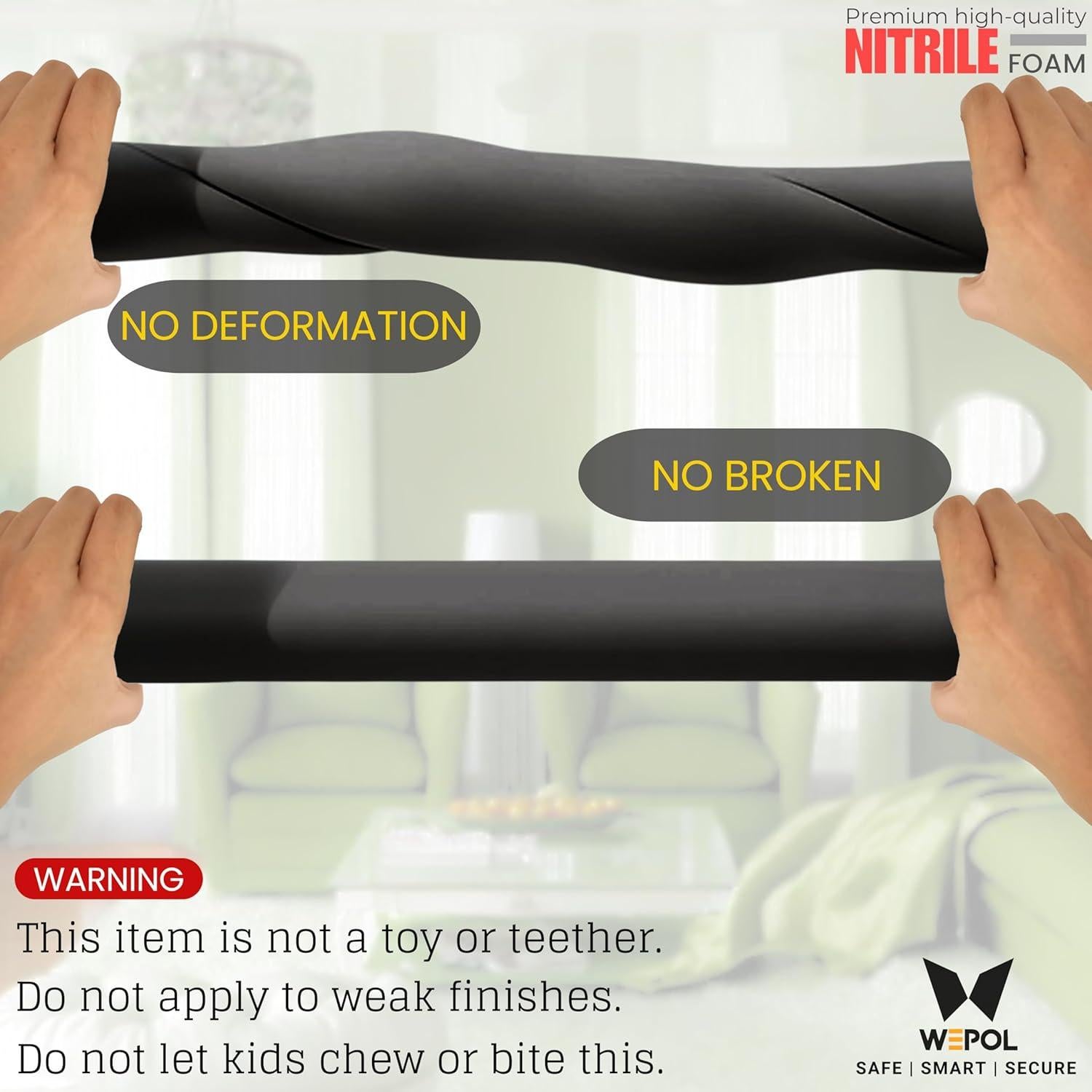 Protector de Bordes y Esquinas WEPOL para Bebés - 5.49m Negro