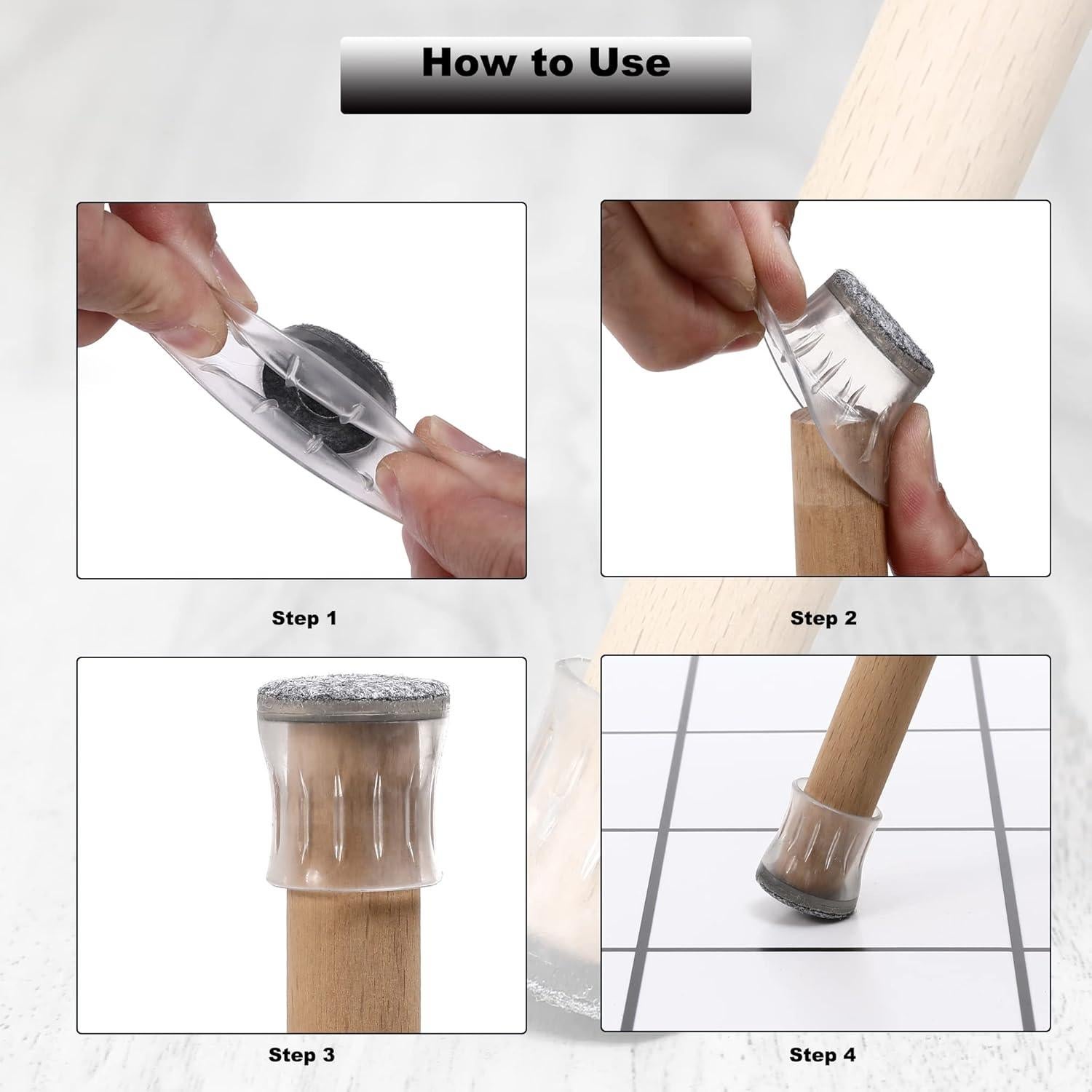 Protectores de Suelo para Patas de Sillas Furnigear 24 Unidades