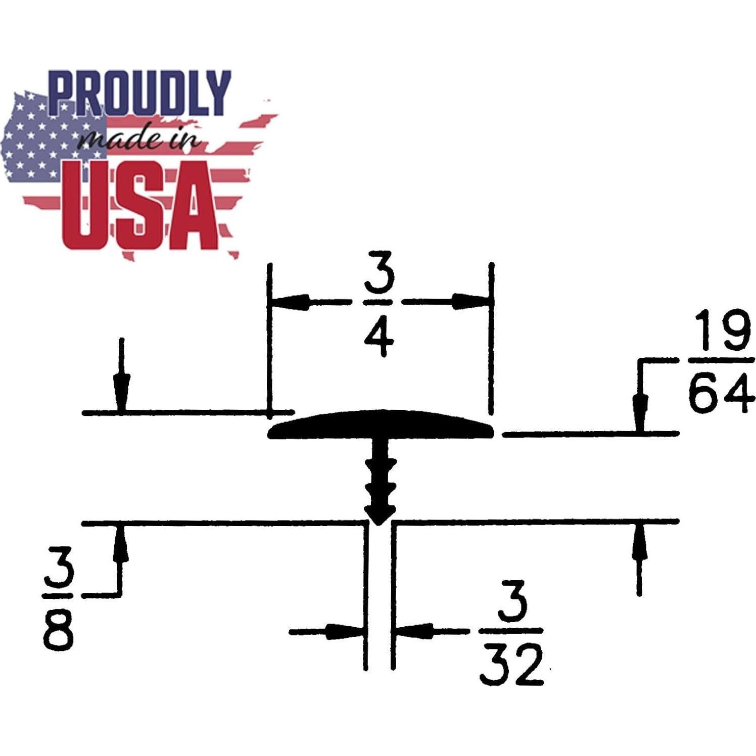 T Molding Negro 3.66m Outwater para Paneles 1.9cm Grosor