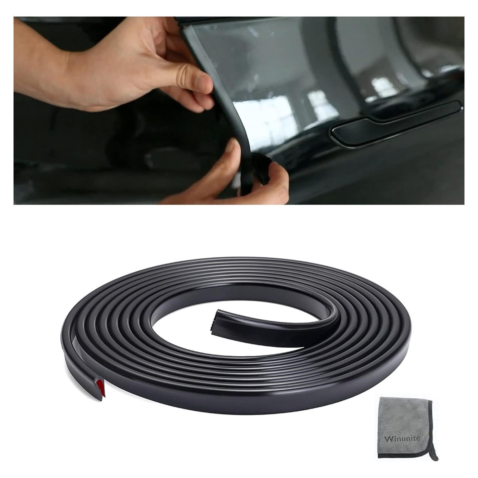 Winunite Protector de Bordes de Puertas de Coche 5M Negro