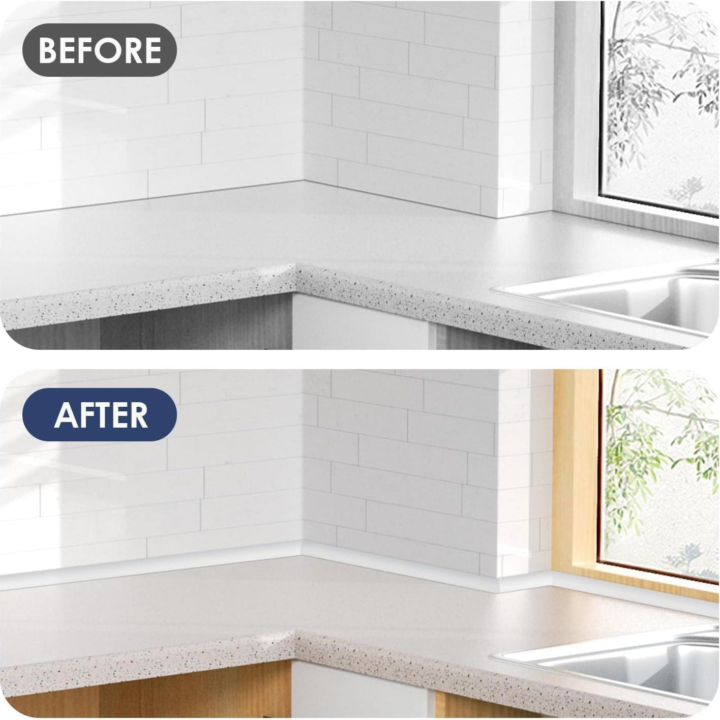 Moldura Flexible de Caucho Ynotus 150cm Blanco Autoadhesiva