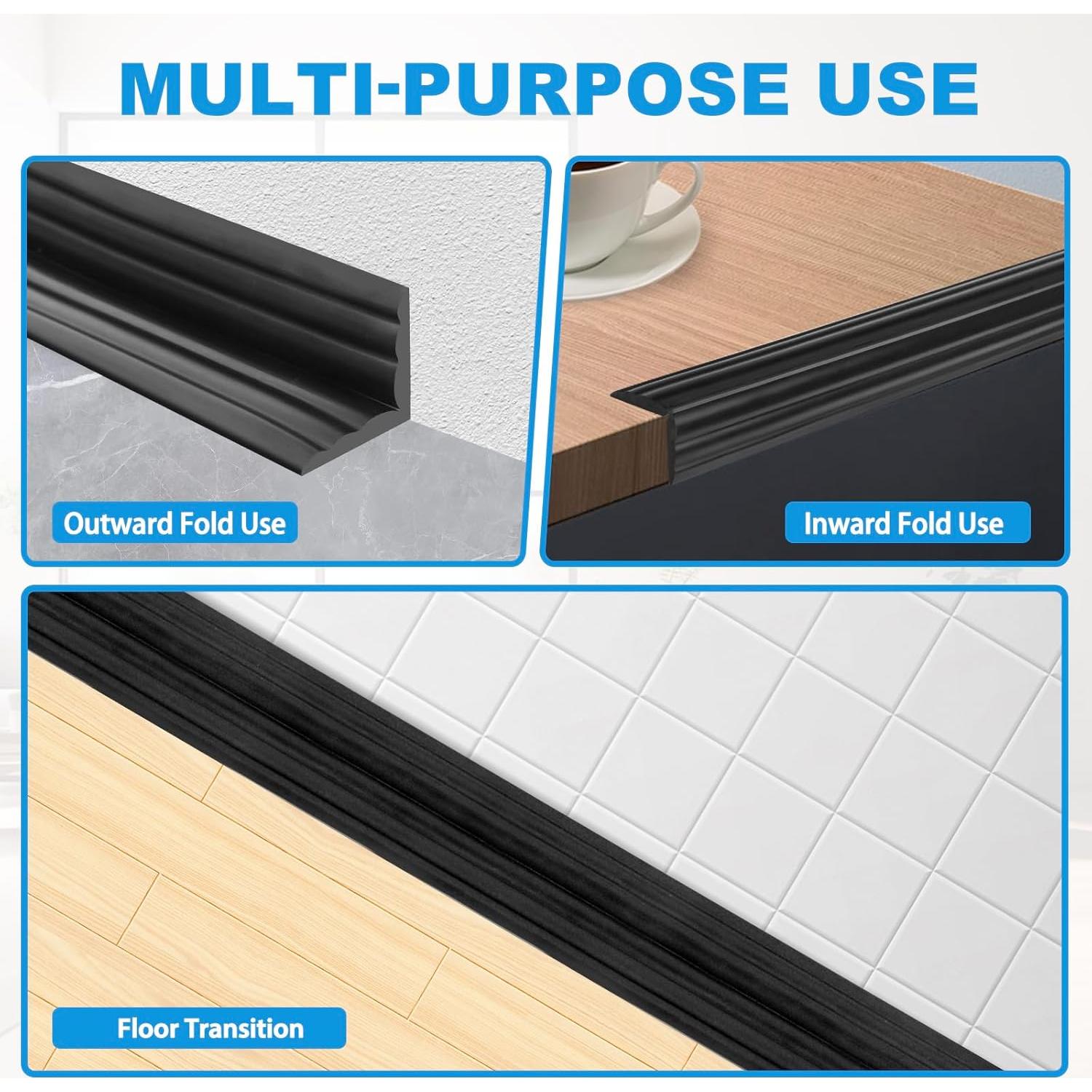 Protector de Esquinas de Pared Heonay 2 cm x 3 m Negro