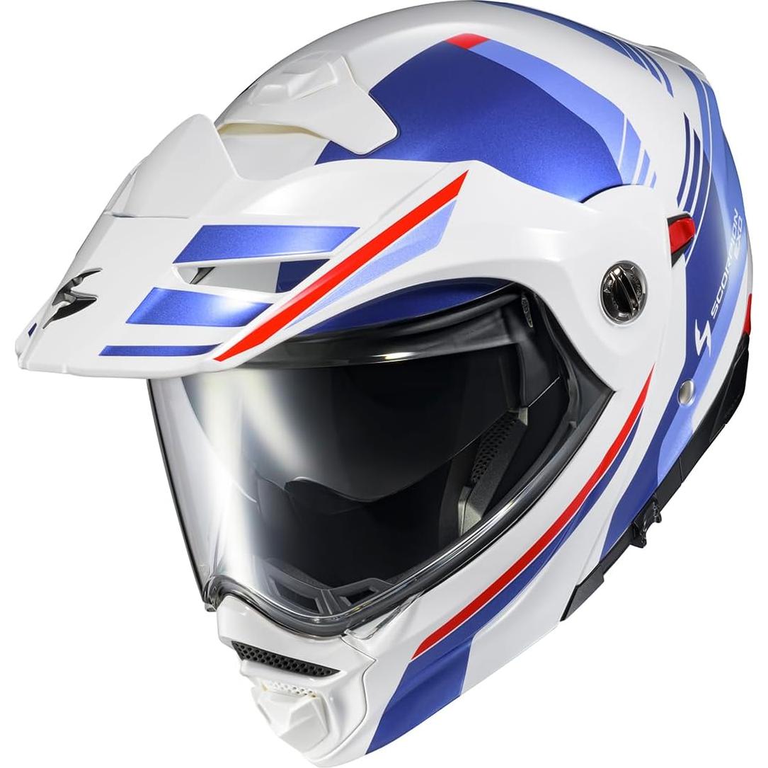Casco Modular ScorpionEXO AT960 Aventura Grande Blanco/Azul