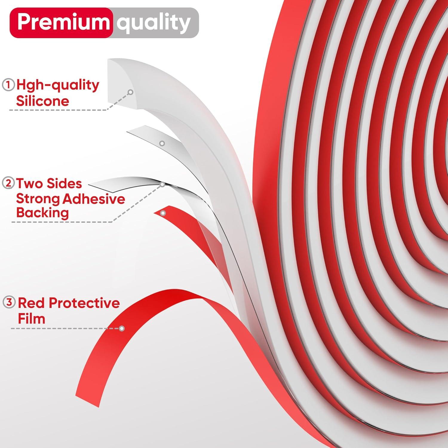 Moldura Flexible de Silicona Autoadhesiva Zehiels 300 cm Blanca