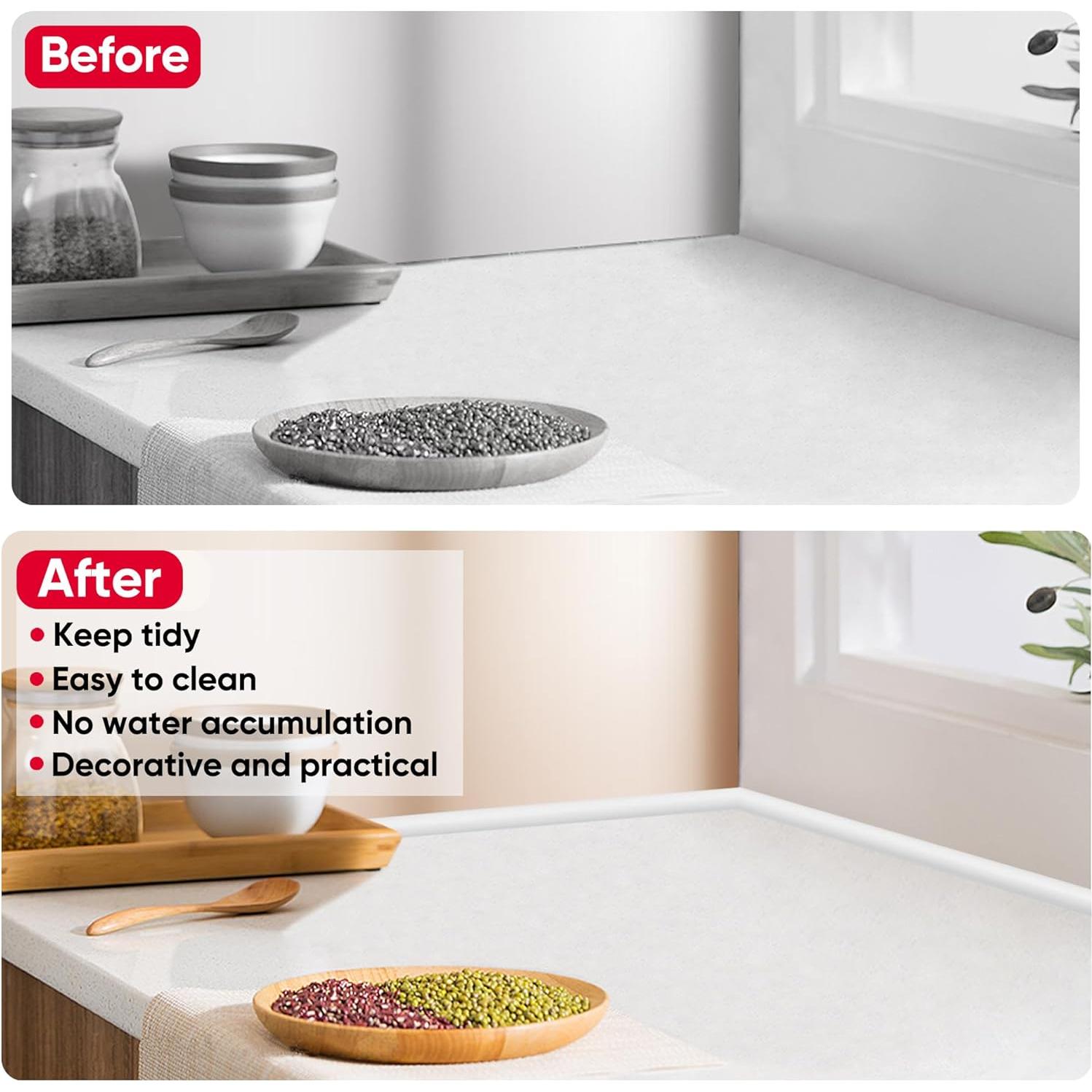 Moldura Flexible de Silicona Autoadhesiva Zehiels 300 cm Blanca