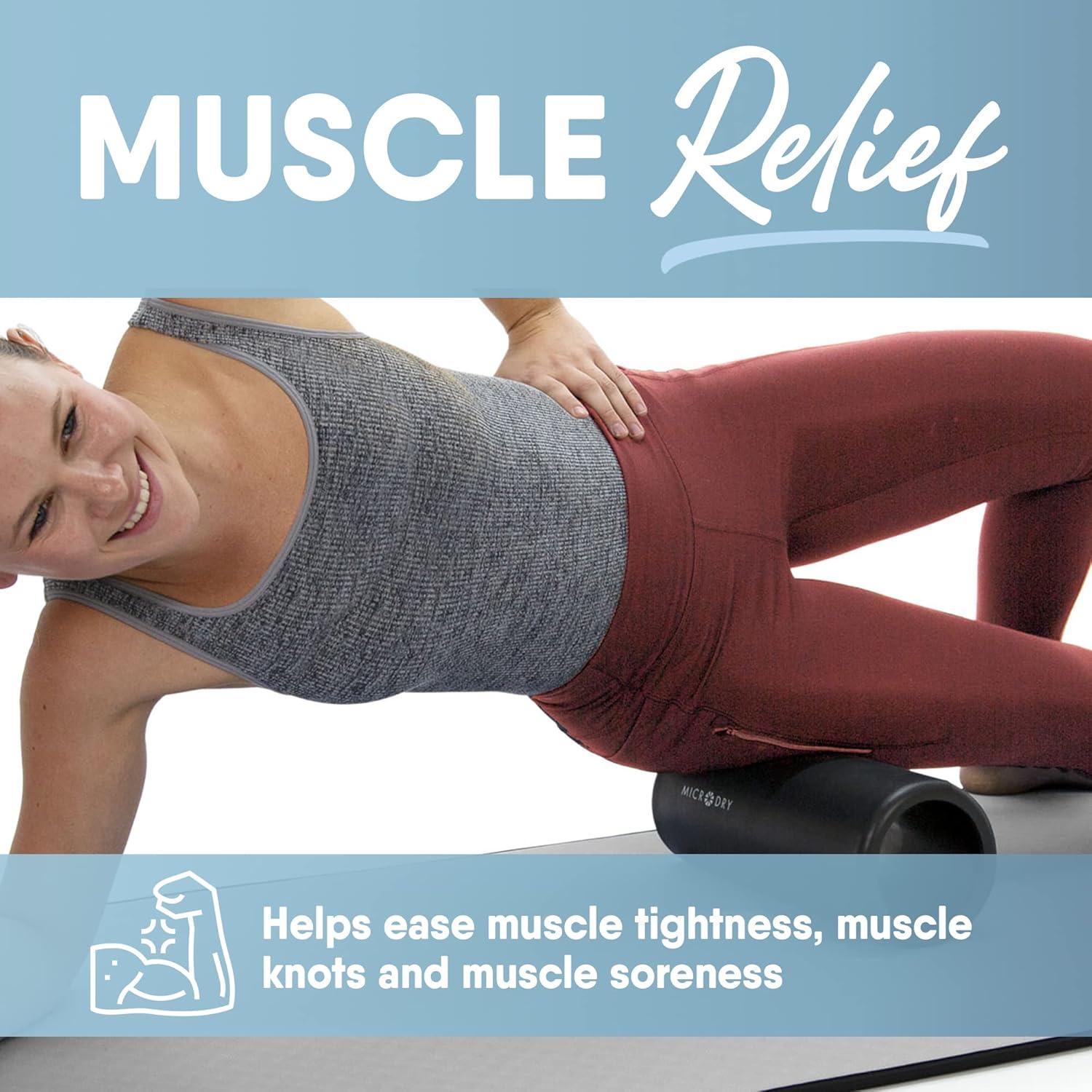 Rodillo de Espuma MICRODRY para Alivio Muscular 33x13.5cm Negro