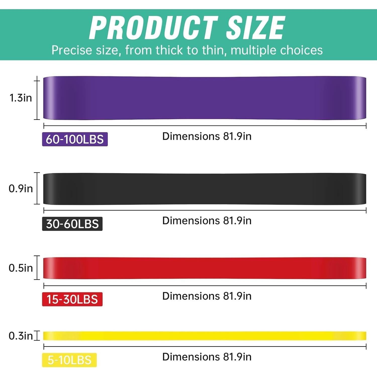 Bandas de Resistencia Alllvocles 4 Niveles Caucho Natural