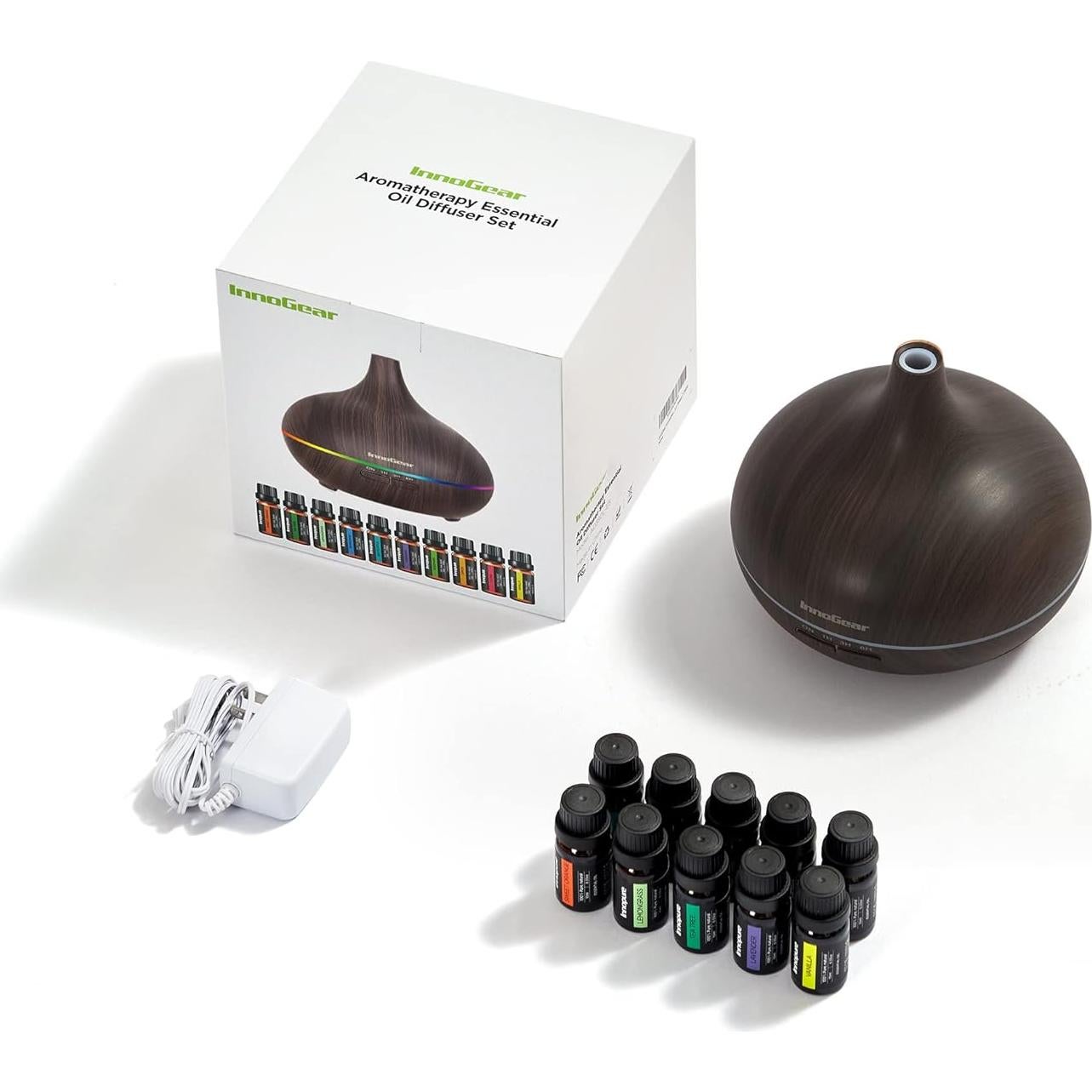 Difusor de Aromaterapia InnoGear 400ml con 10 Aceites Esenciales