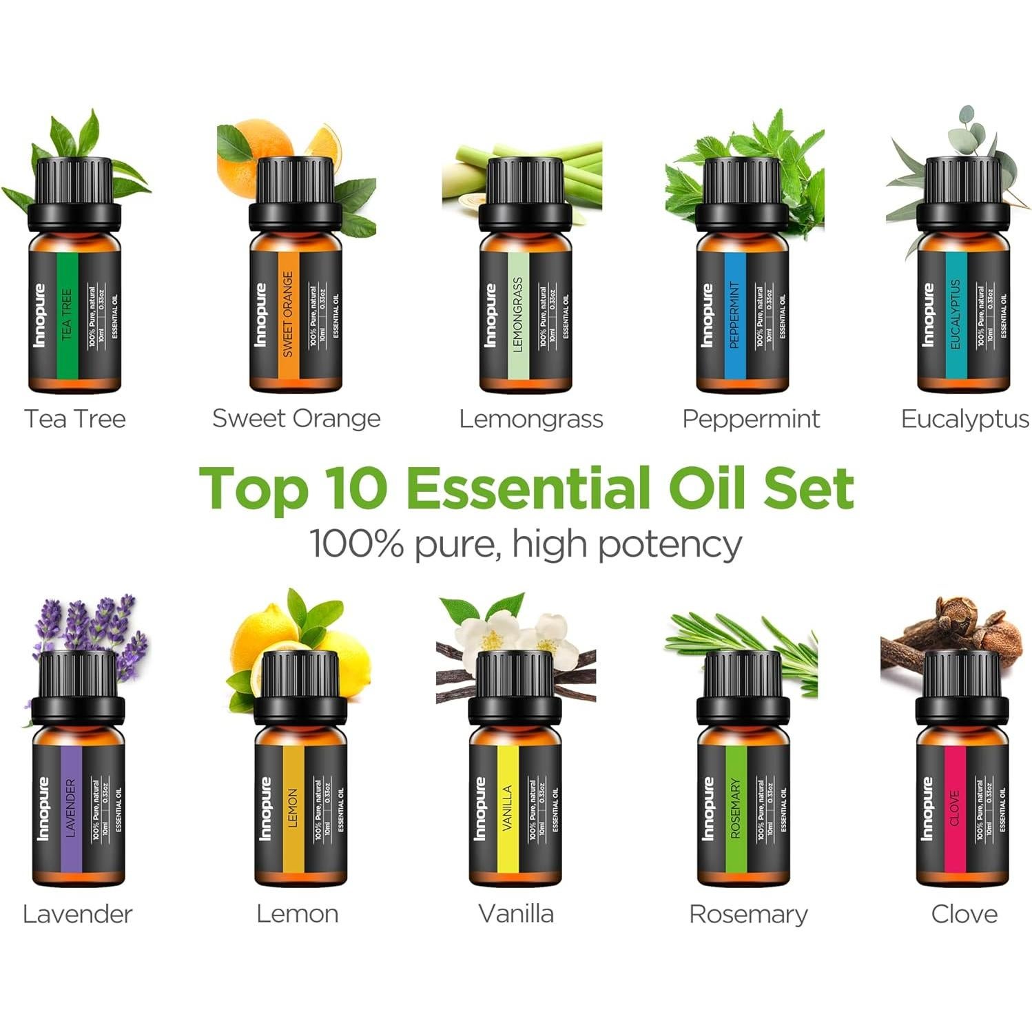 Difusor de Aromaterapia InnoGear 400ml con 10 Aceites Esenciales