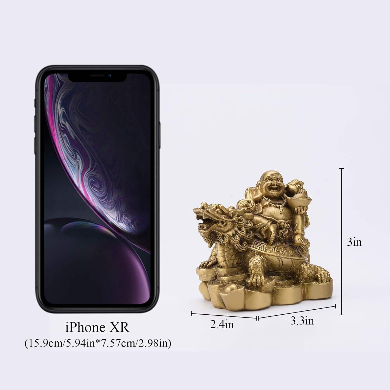 Estatua Buda Risueño en Latón 8.4x5.8x7.4 cm para Feng Shui