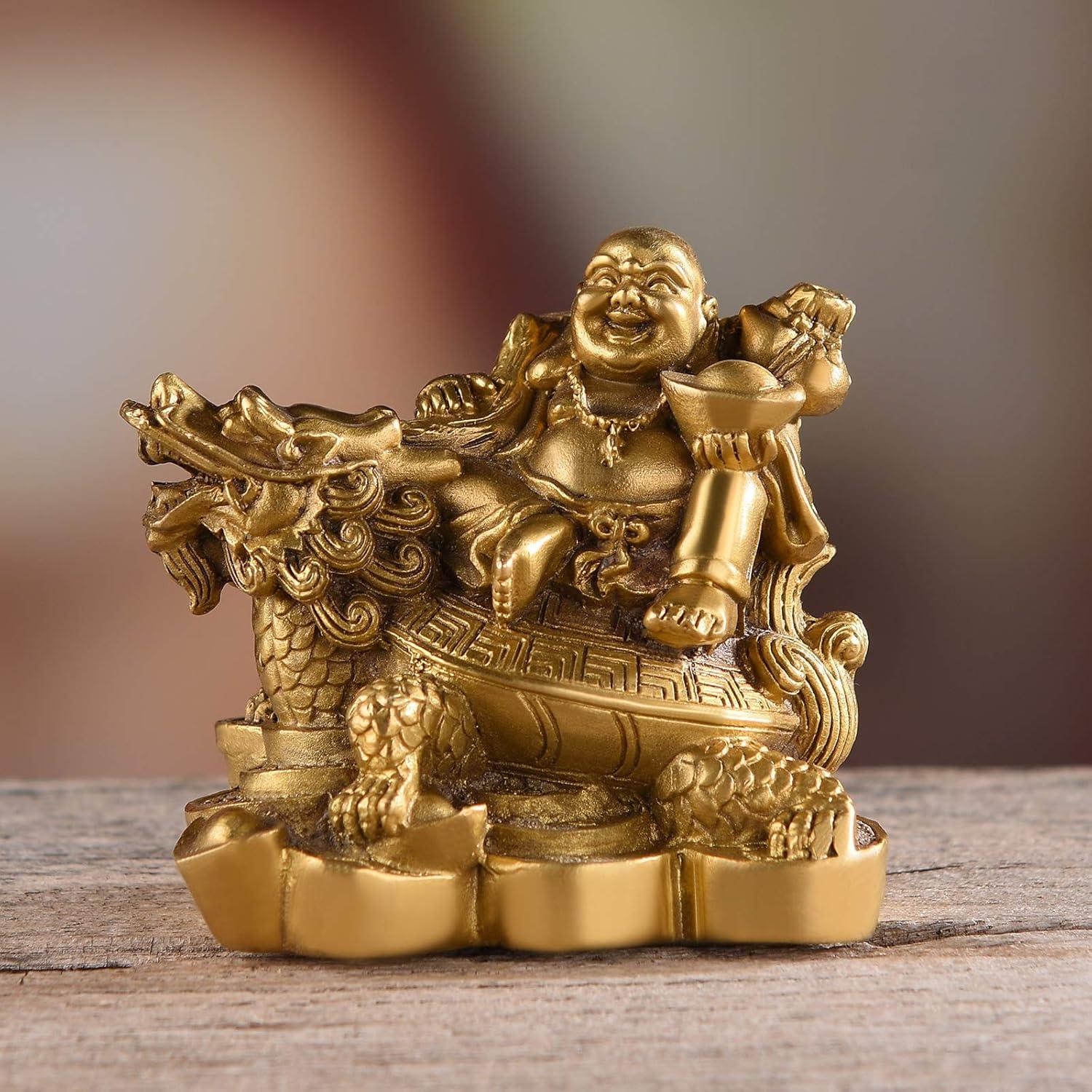 Estatua Buda Risueño en Latón 8.4x5.8x7.4 cm para Feng Shui