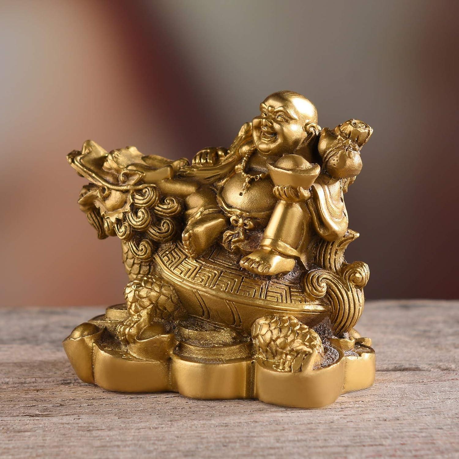 Estatua Buda Risueño en Latón 8.4x5.8x7.4 cm para Feng Shui