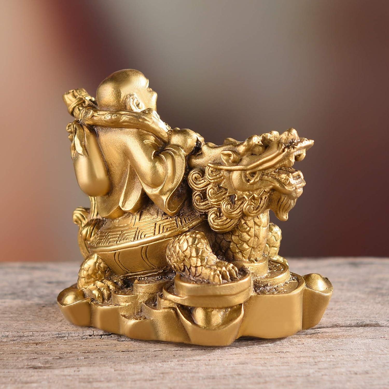 Estatua Buda Risueño en Latón 8.4x5.8x7.4 cm para Feng Shui