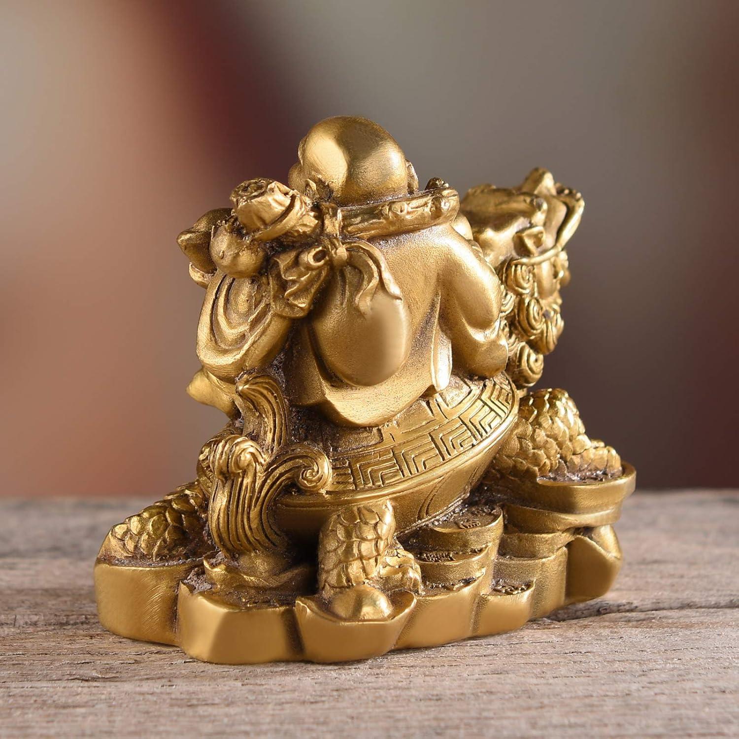 Estatua Buda Risueño en Latón 8.4x5.8x7.4 cm para Feng Shui