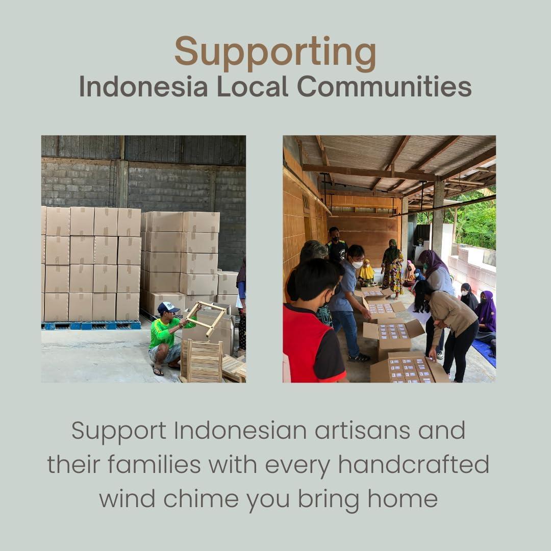 Campanas de Viento de Bambú Solange & Frances para Exterior