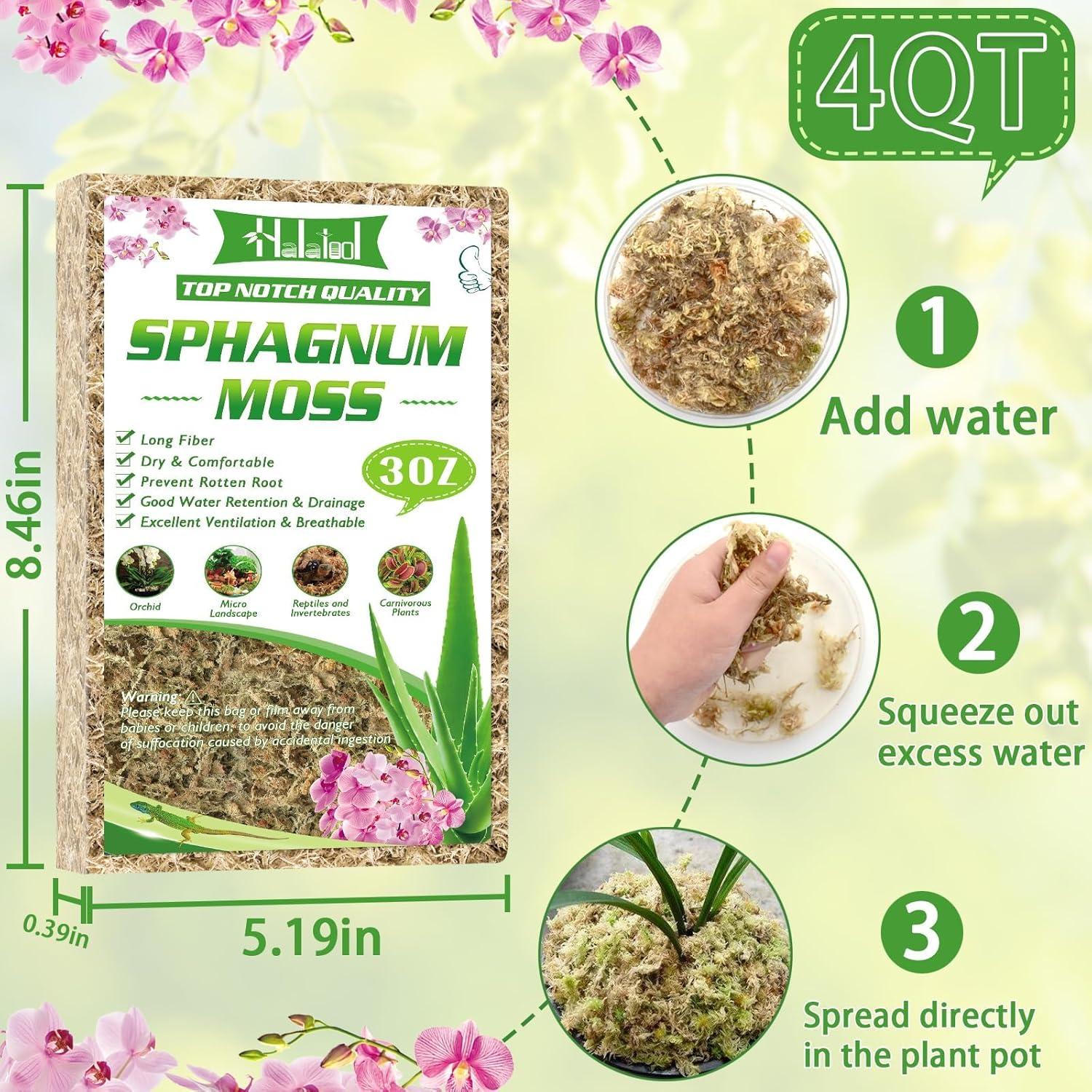 Musgo Sphagnum Premium Halatool 85 g para Plantas 4 qt