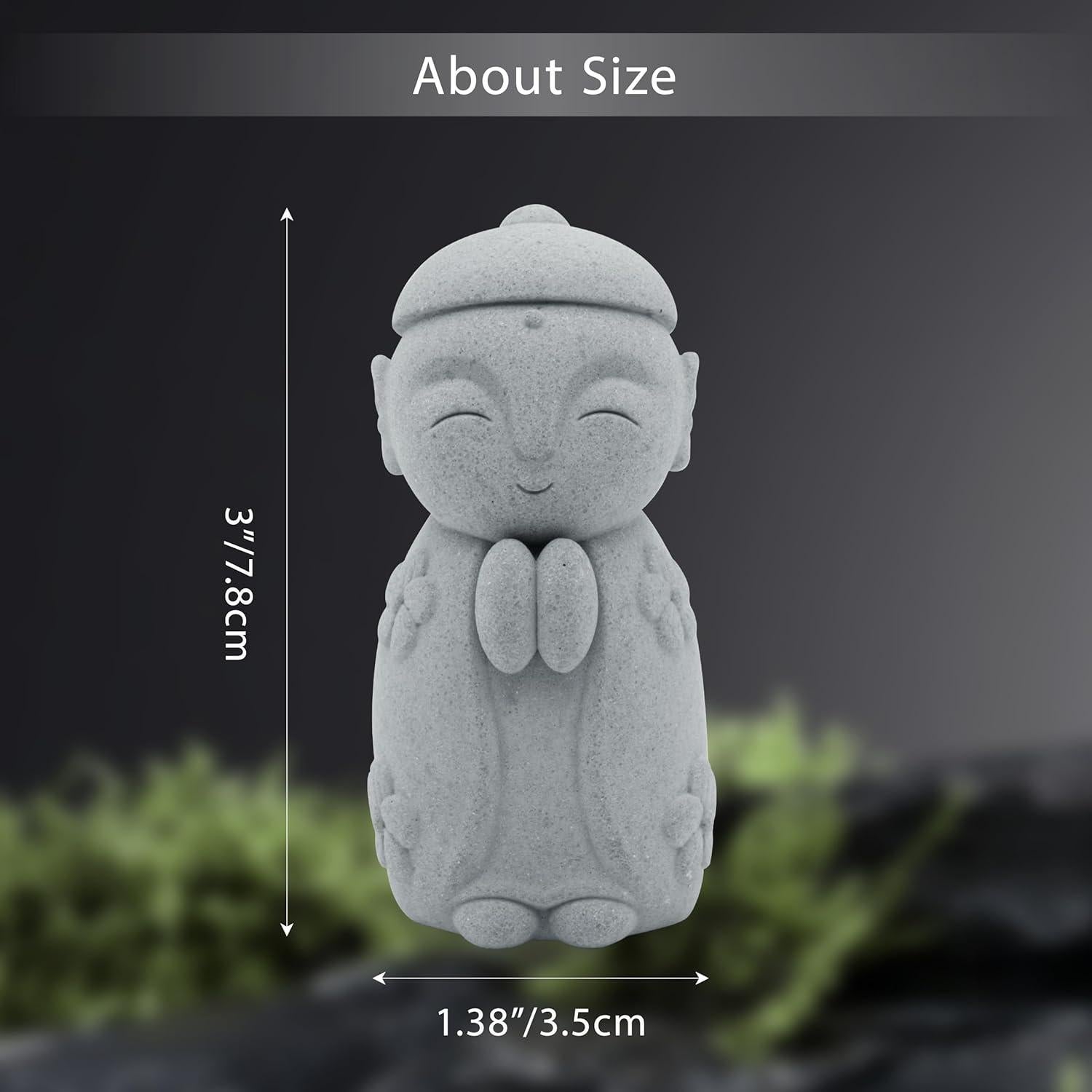 Estatua de Buda Monje Zen FAJZATA - 8x3.5 cm, Arenisca