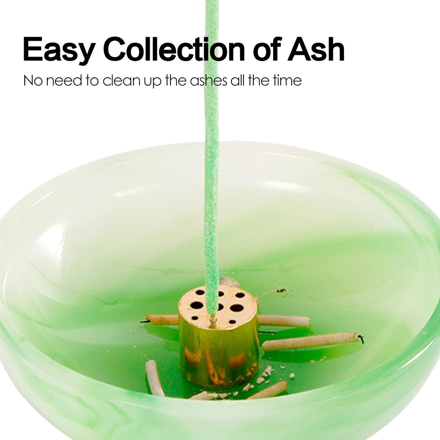 Soporte de Incienso Fasolahome Ágata Verde 12 cm 9 Agujeros