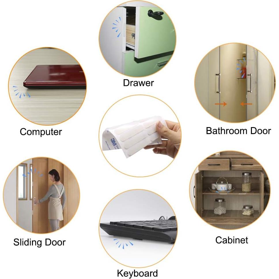 Topes de Vidrio GINOYA 16pcs Silicona Adhesiva 50mm