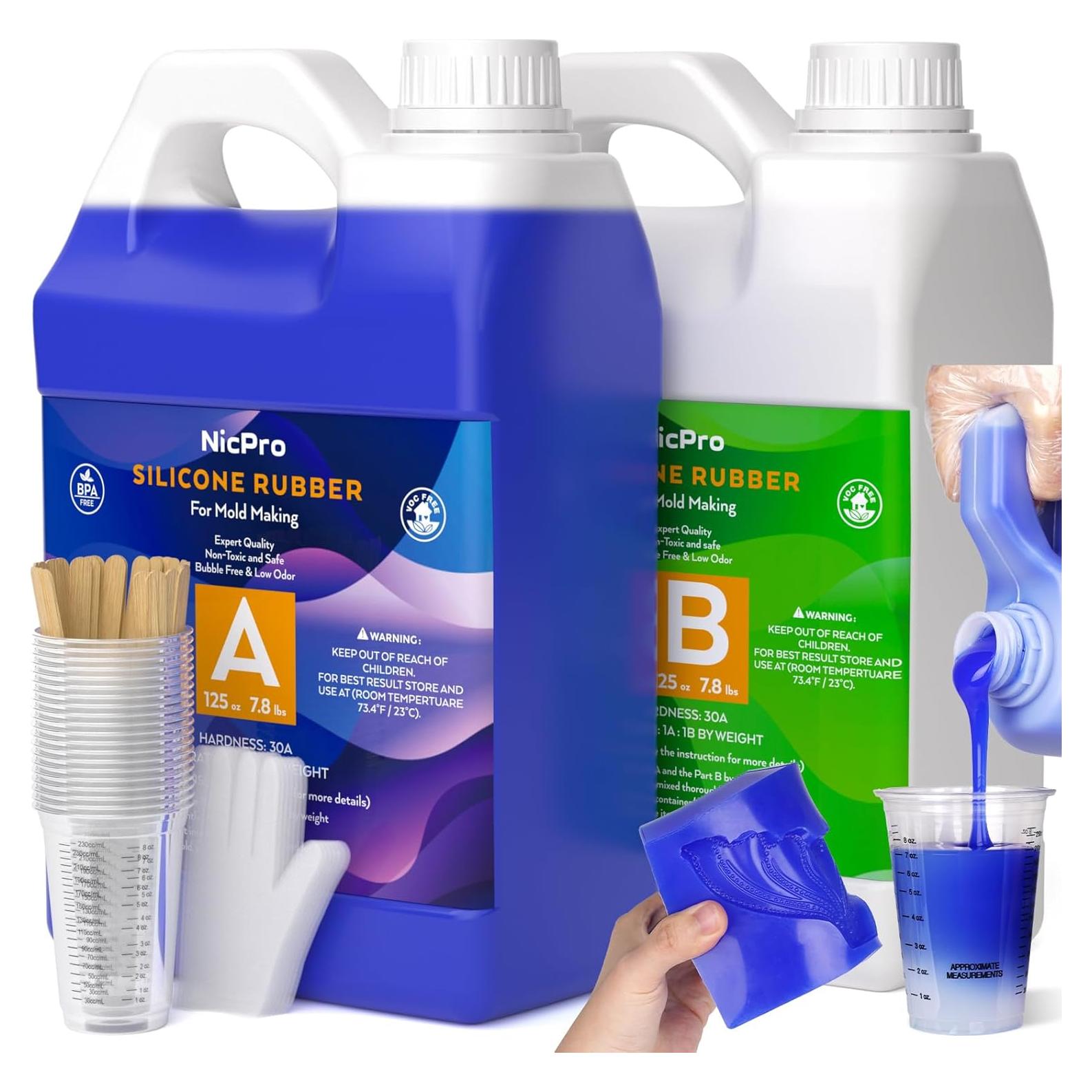 Kit de Moldes de Silicona Nicpro 250 Oz (7.09 L) 30A