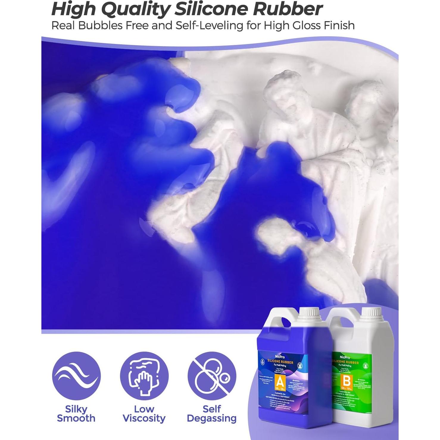 Kit de Moldes de Silicona Nicpro 250 Oz (7.09 L) 30A
