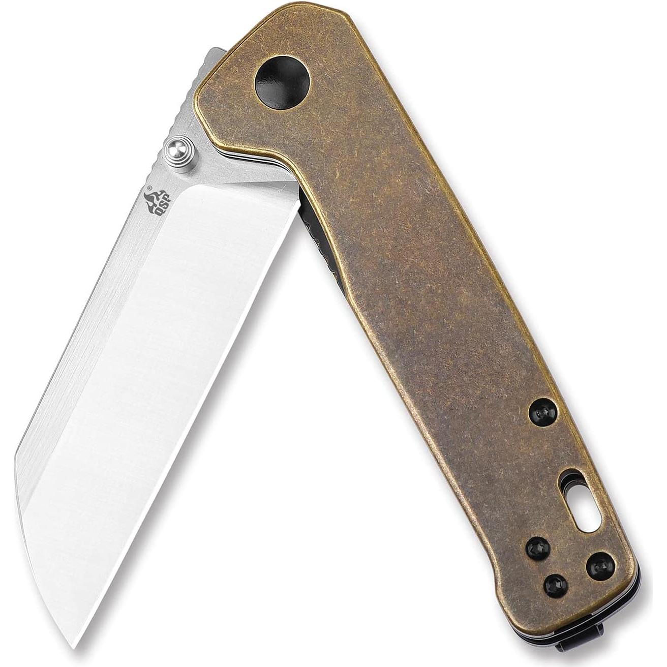 Cuchillo Plegable QSP Penguin - Hoja D2 7.95 cm - Mango de Latón