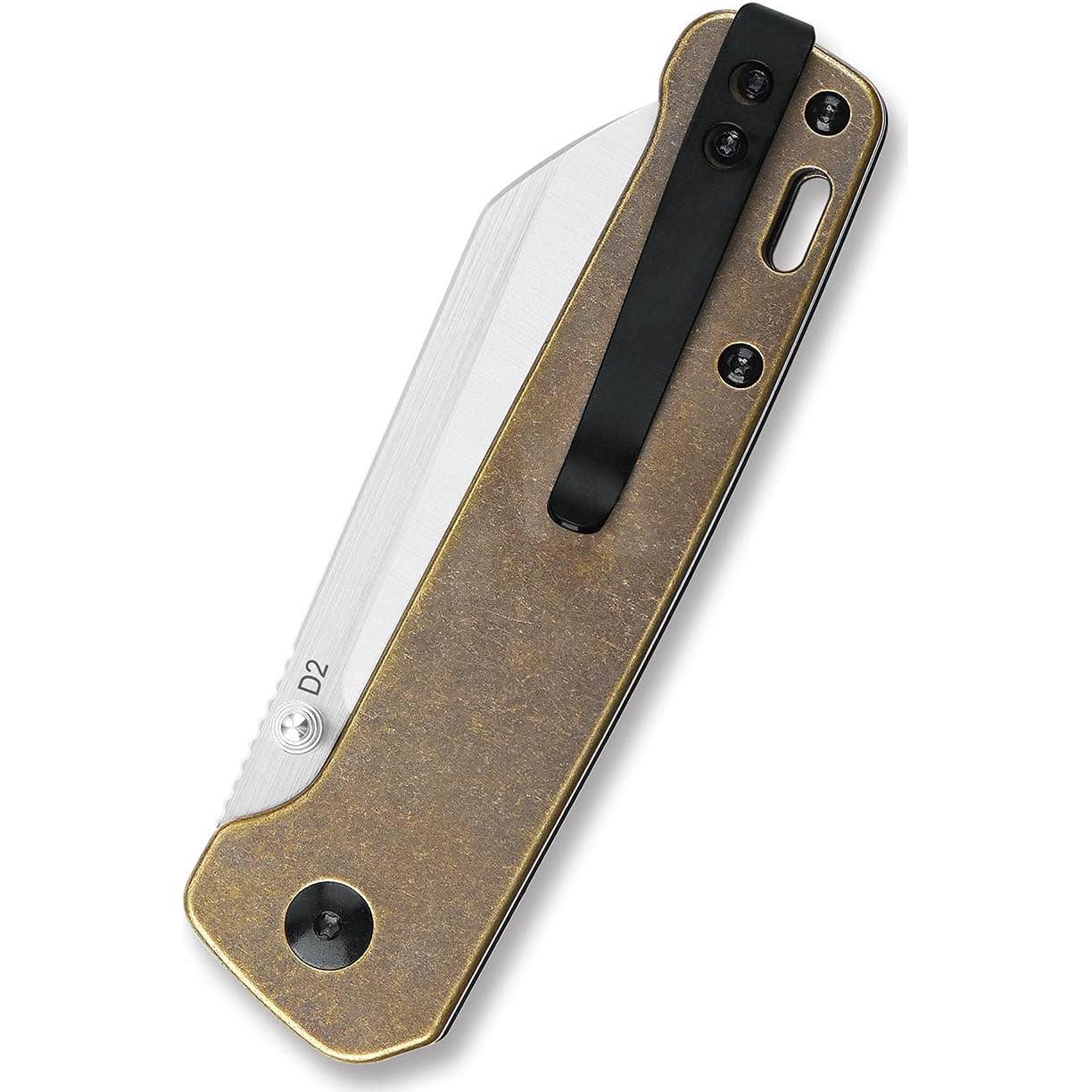 Cuchillo Plegable QSP Penguin - Hoja D2 7.95 cm - Mango de Latón